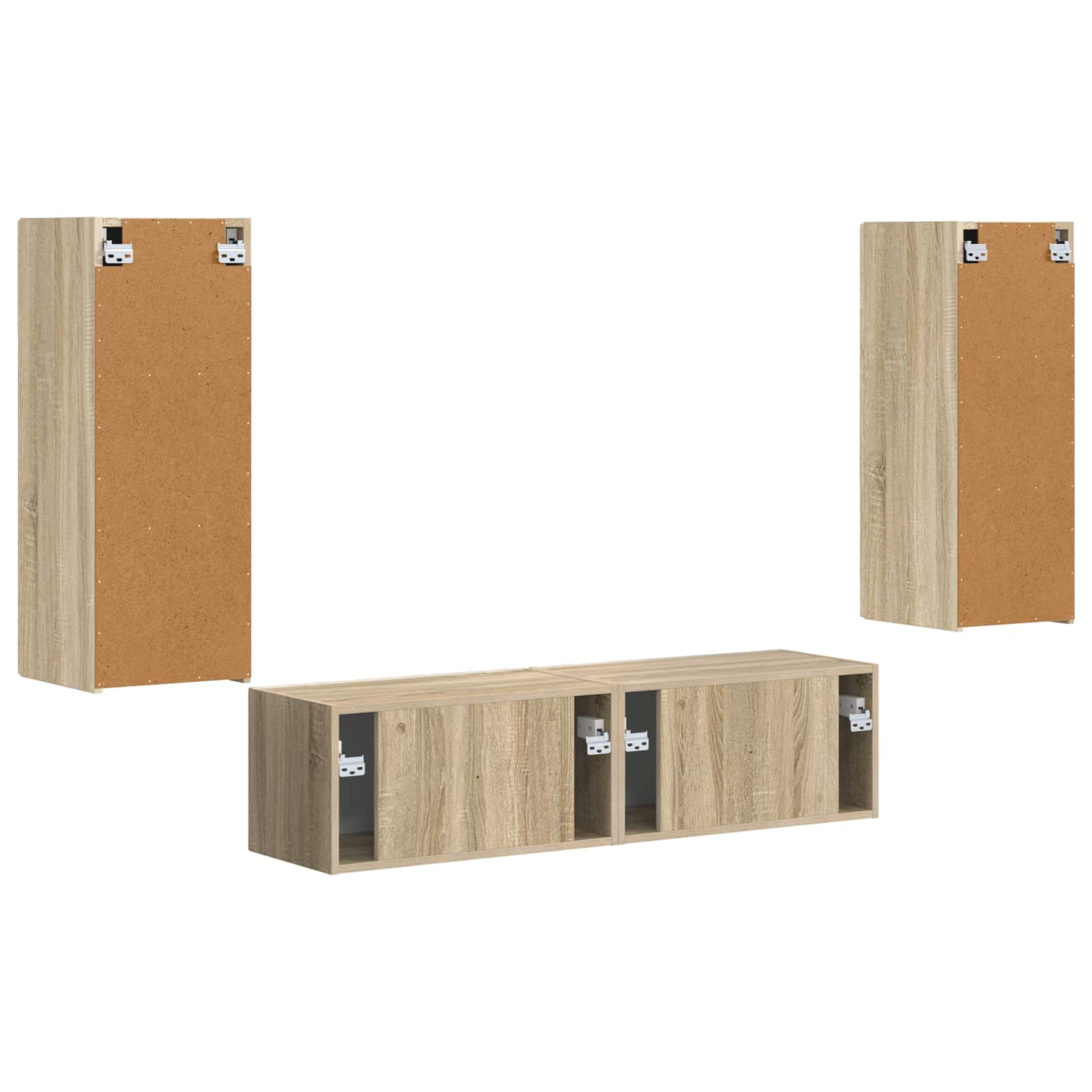 Set TV komoda Zidne 2 pcs Sonoma hrast Konstruirano drvo