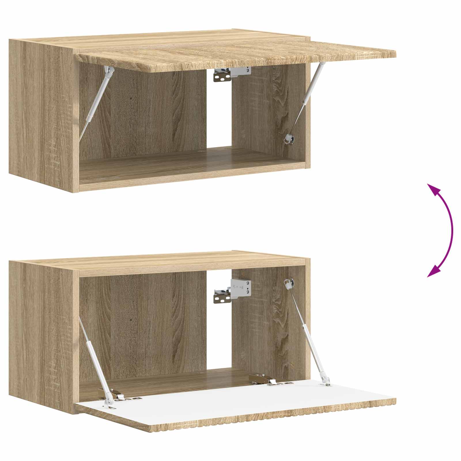 Set TV komoda Zidne 2 pcs Sonoma hrast Konstruirano drvo