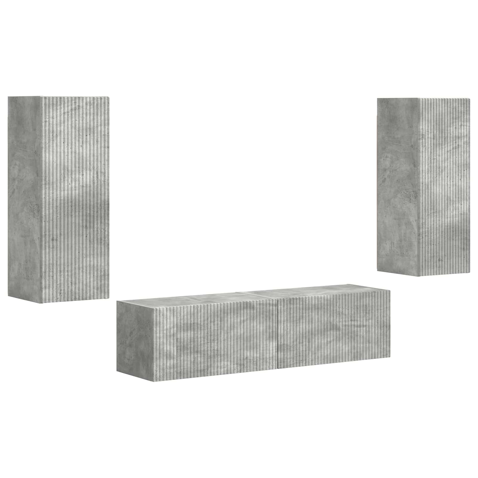 Set TV komoda Zidne 2 pcs Betonski sivi Konstruirano drvo