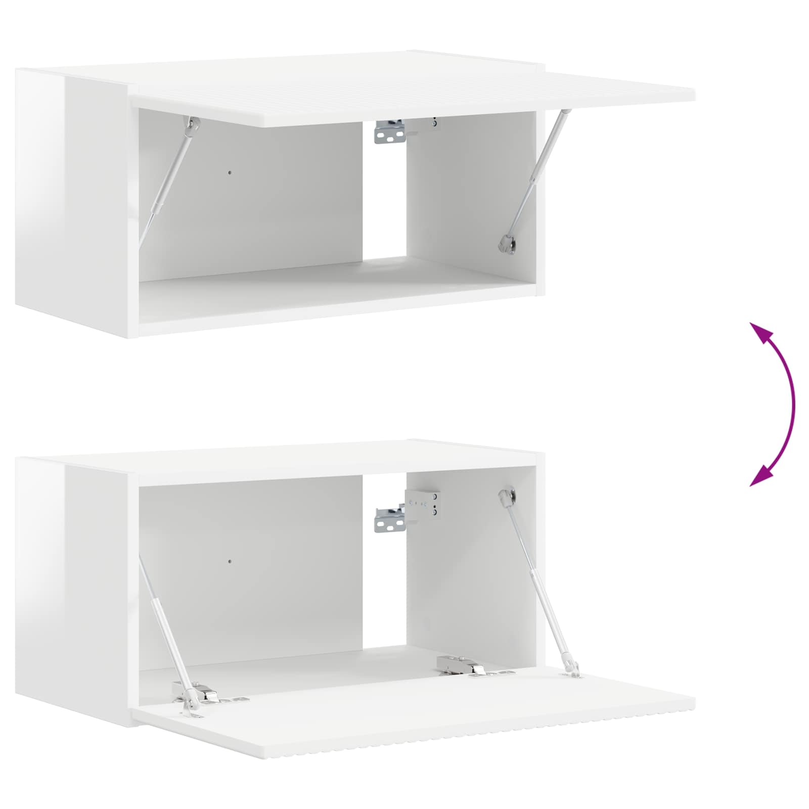 Set TV komoda Zidne 2 pcs Visoki sjaj bijela Konstruirano drvo