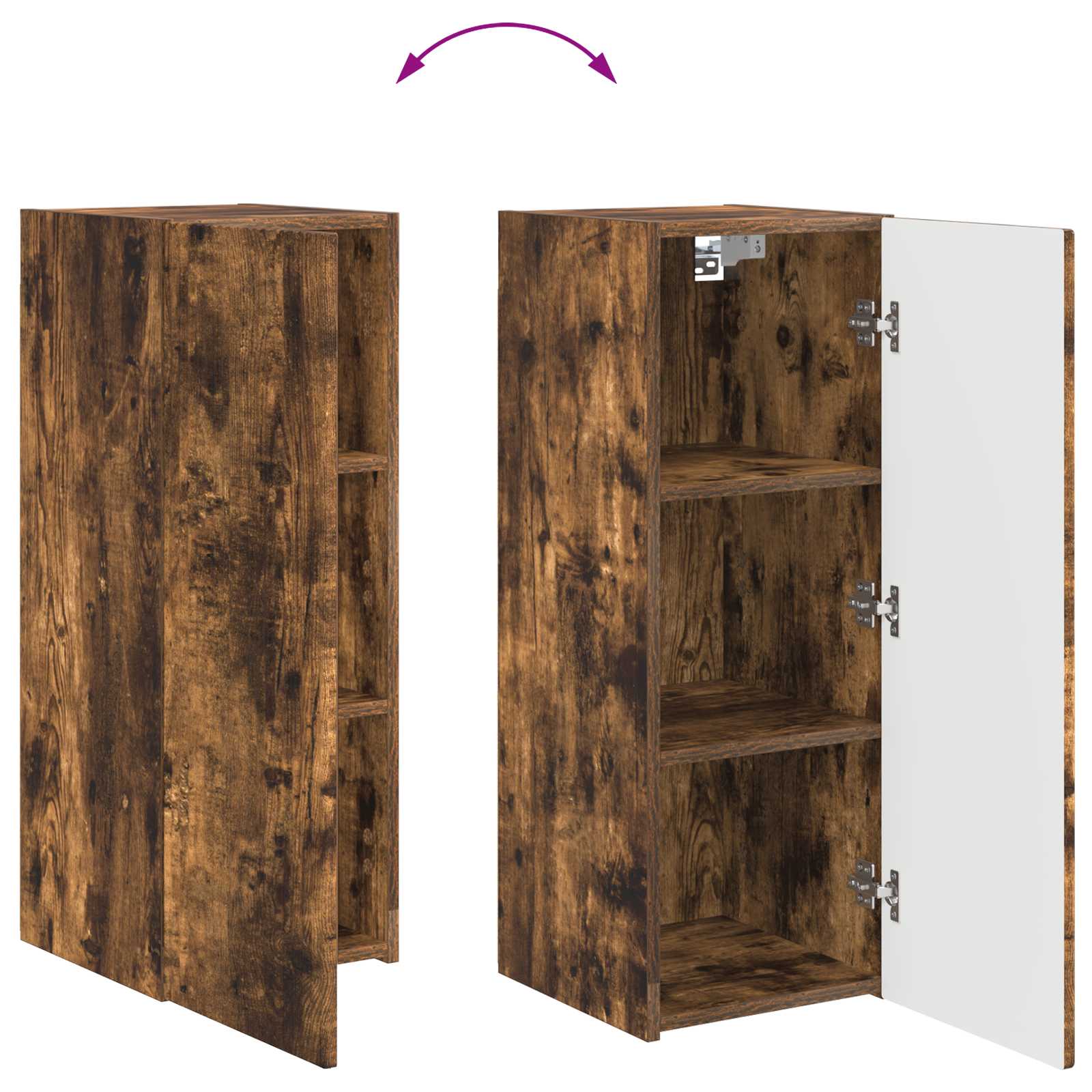 Set TV komoda Zidne 2 pcs Dimljeni hrast Konstruirano drvo