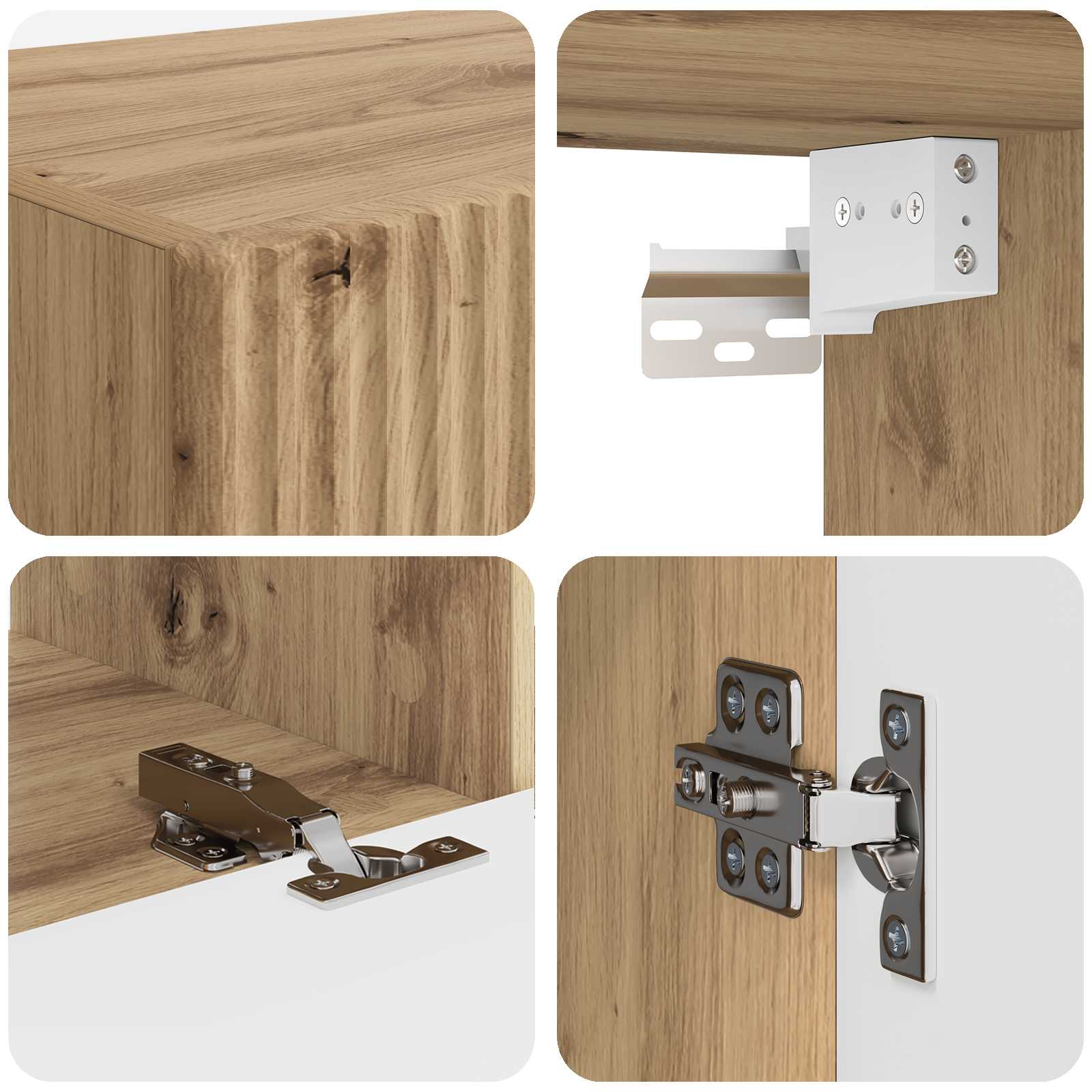 Set TV komoda Zidne 2 pcs Umjetnički hrast Konstruirano drvo