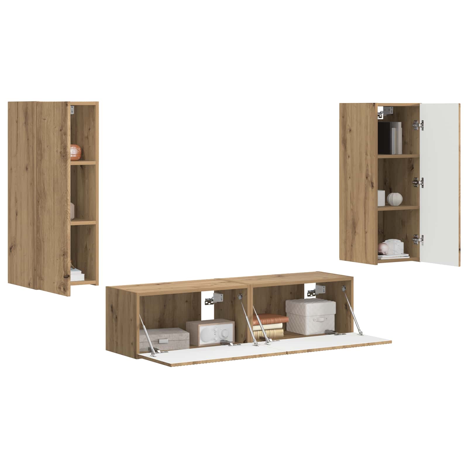 Set TV komoda Zidne 2 pcs Umjetnički hrast Konstruirano drvo