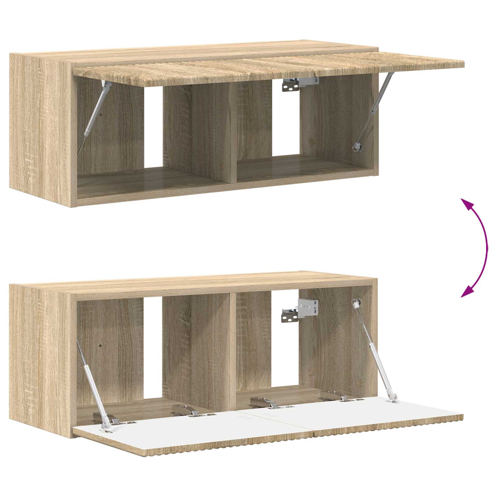 Set TV komoda Zidne 3 pcs Sonoma hrast Konstruirano drvo