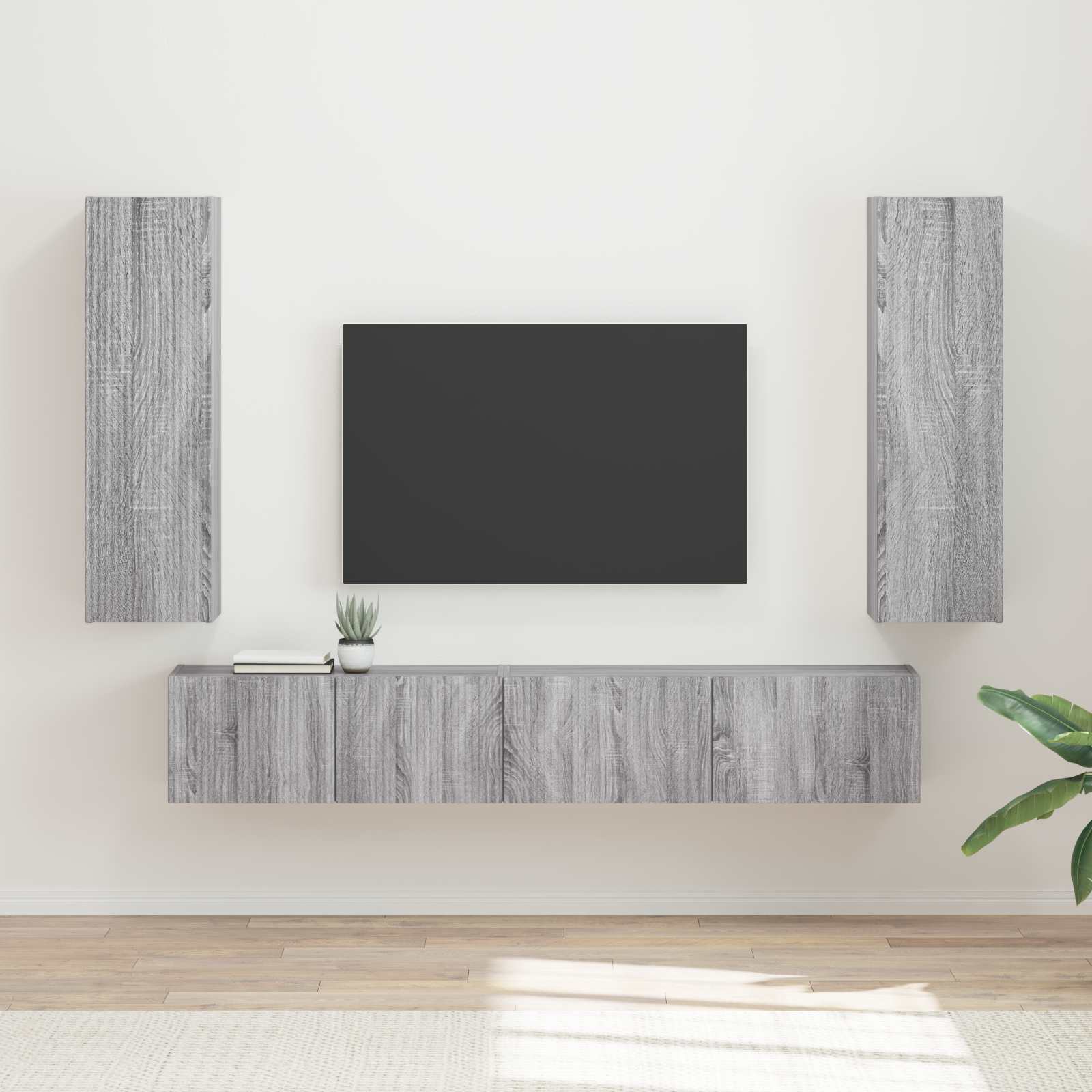 Set TV komoda Zidne 3 pcs Siva Sonoma Konstruirano drvo