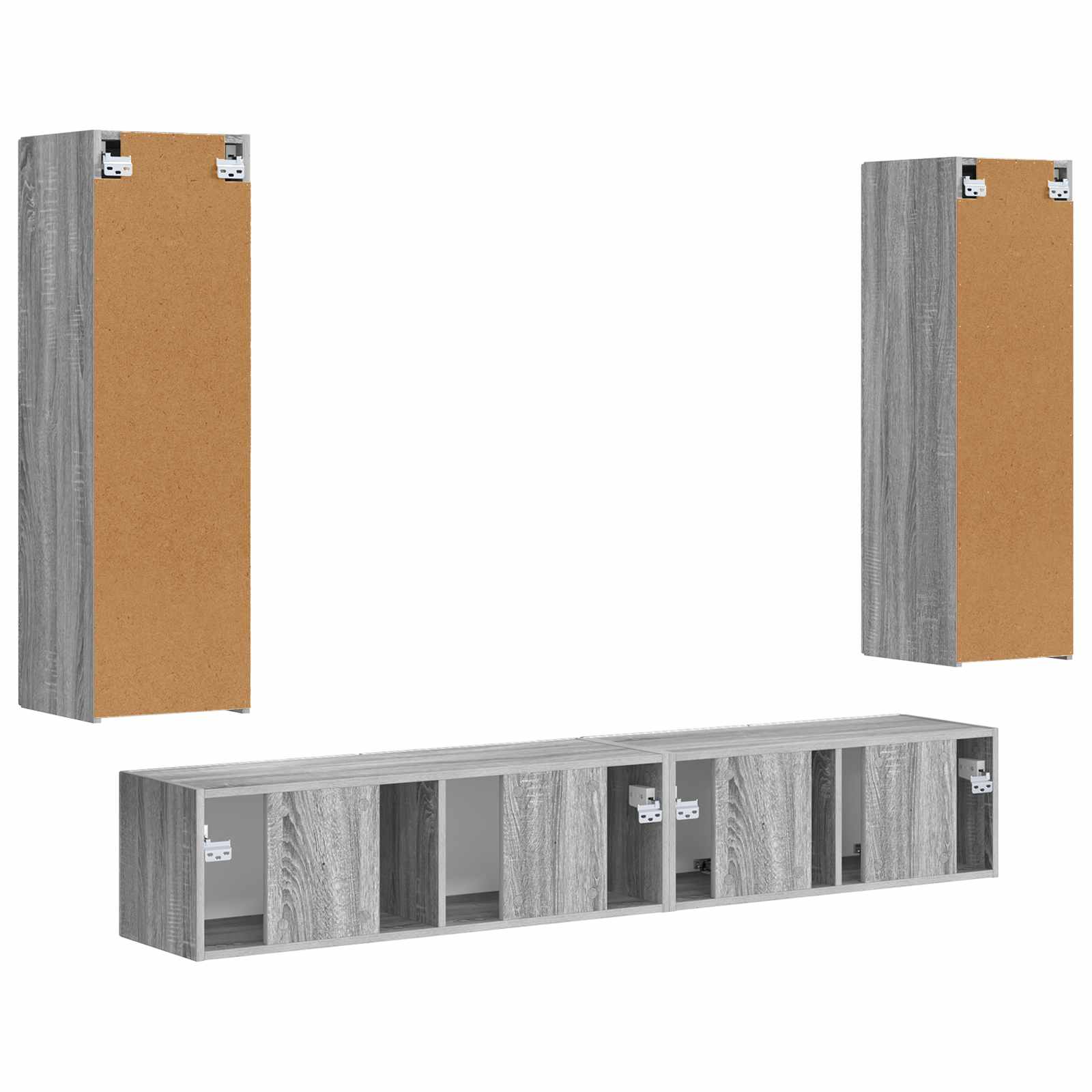 Set TV komoda Zidne 3 pcs Siva Sonoma Konstruirano drvo