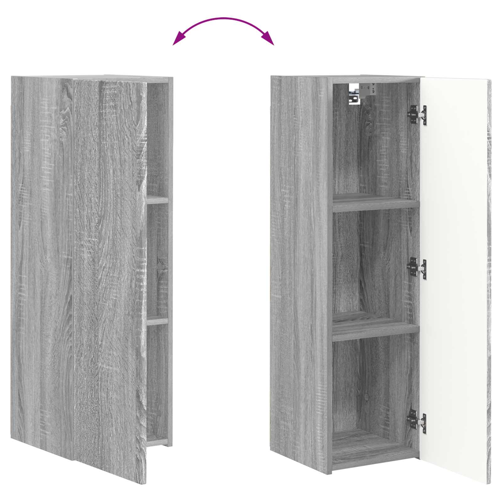 Set TV komoda Zidne 3 pcs Siva Sonoma Konstruirano drvo