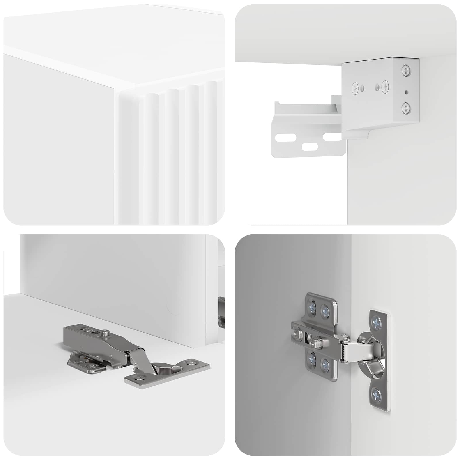 Set TV komoda Zidne 3 pcs Bijelo Konstruirano drvo