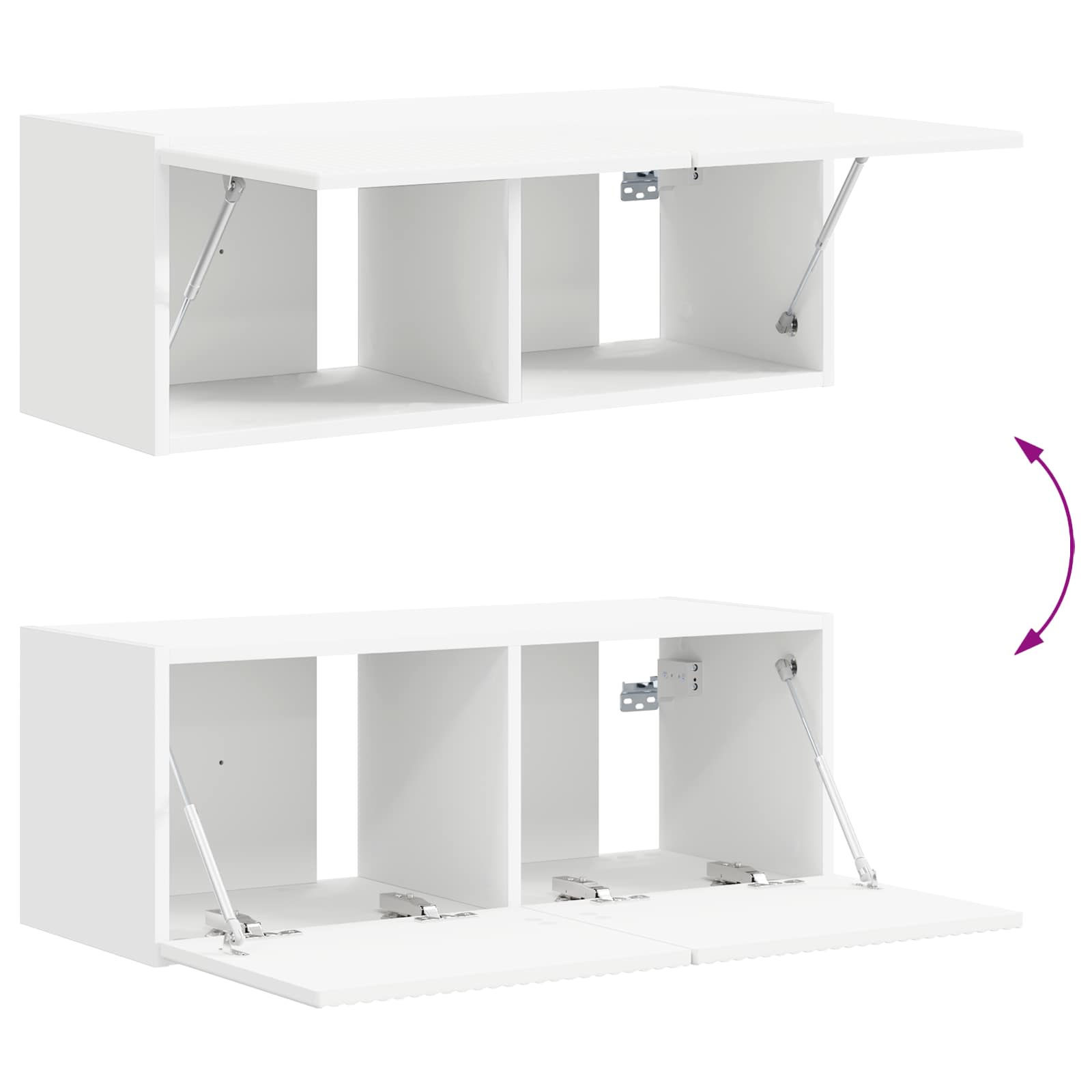 Set TV komoda Zidne 3 pcs Bijelo Konstruirano drvo