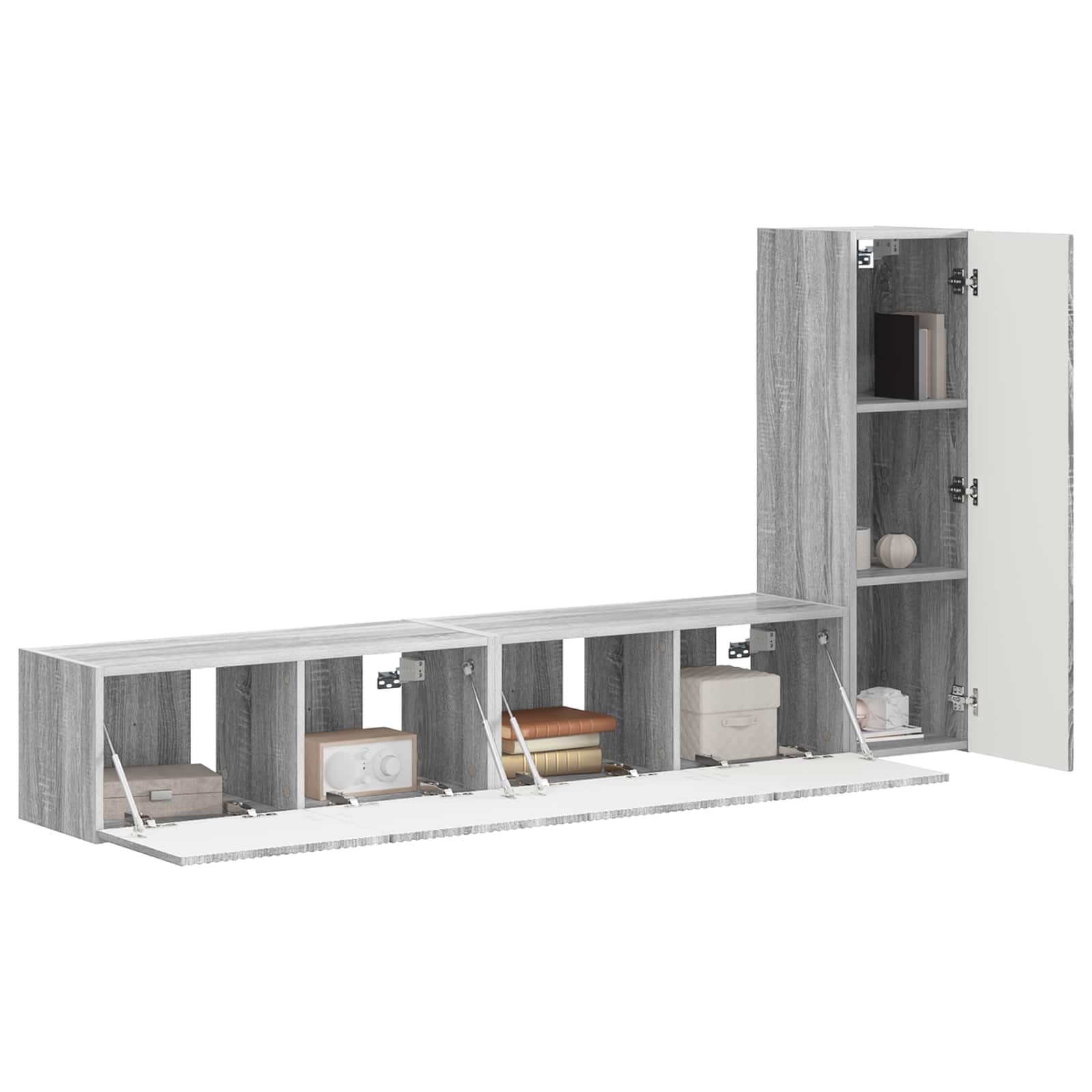 Set TV komoda Zidne 3 pcs Siva Sonoma Konstruirano drvo