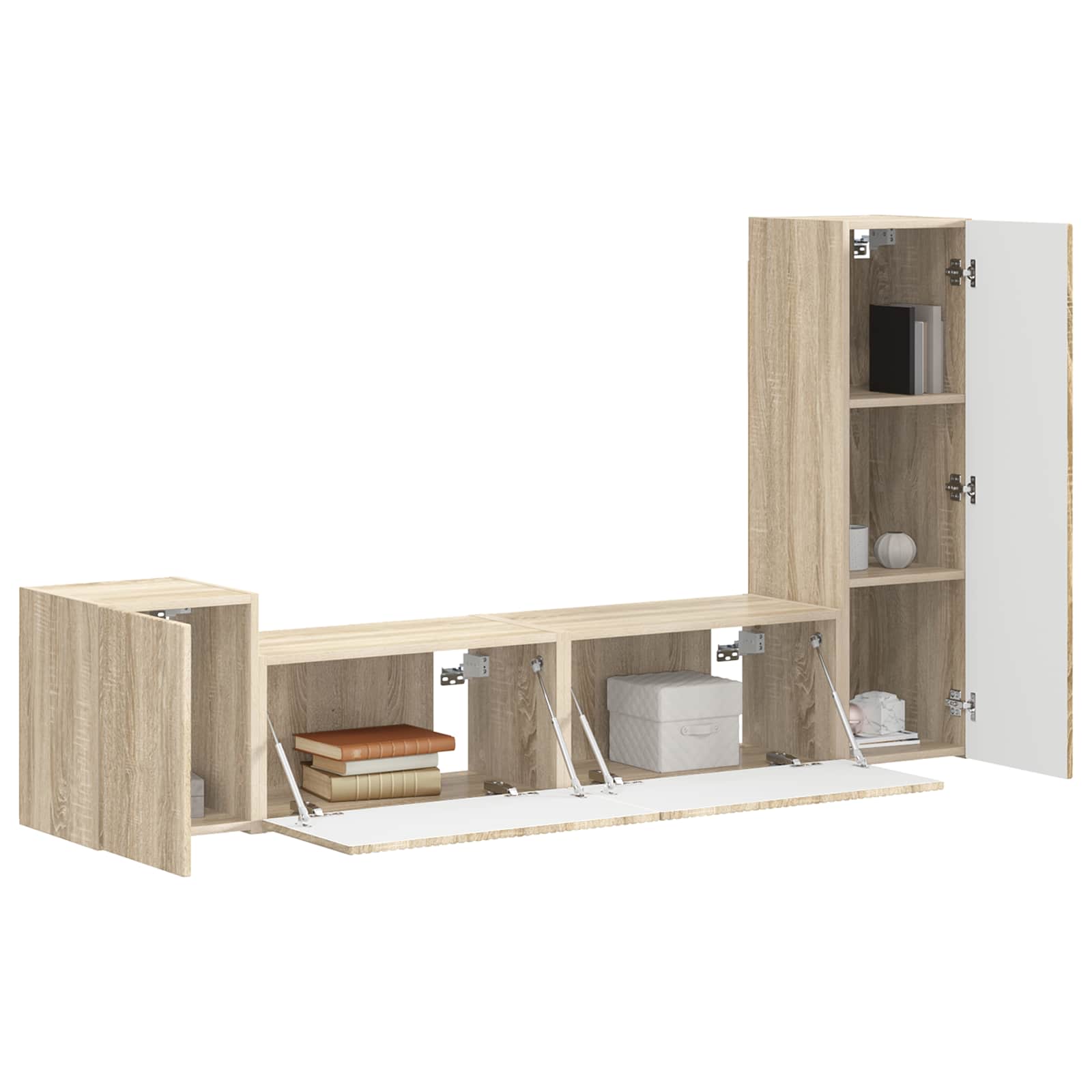 Set TV komoda Zidne 4 pcs Sonoma hrast Konstruirano drvo
