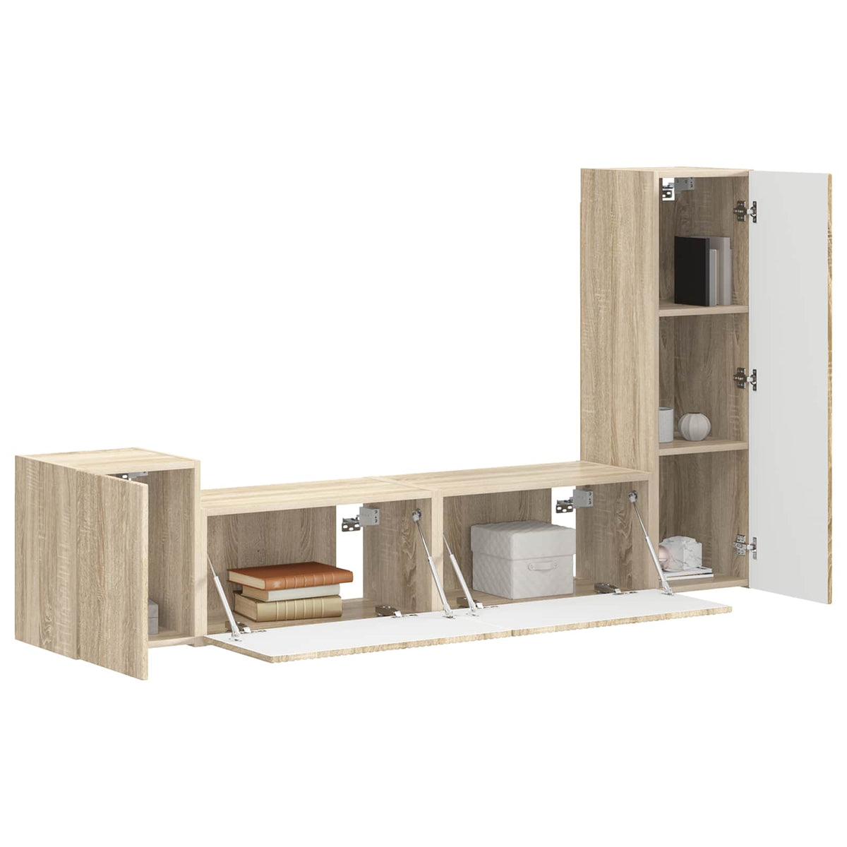 Set TV komoda Zidne 4 pcs Sonoma hrast Konstruirano drvo