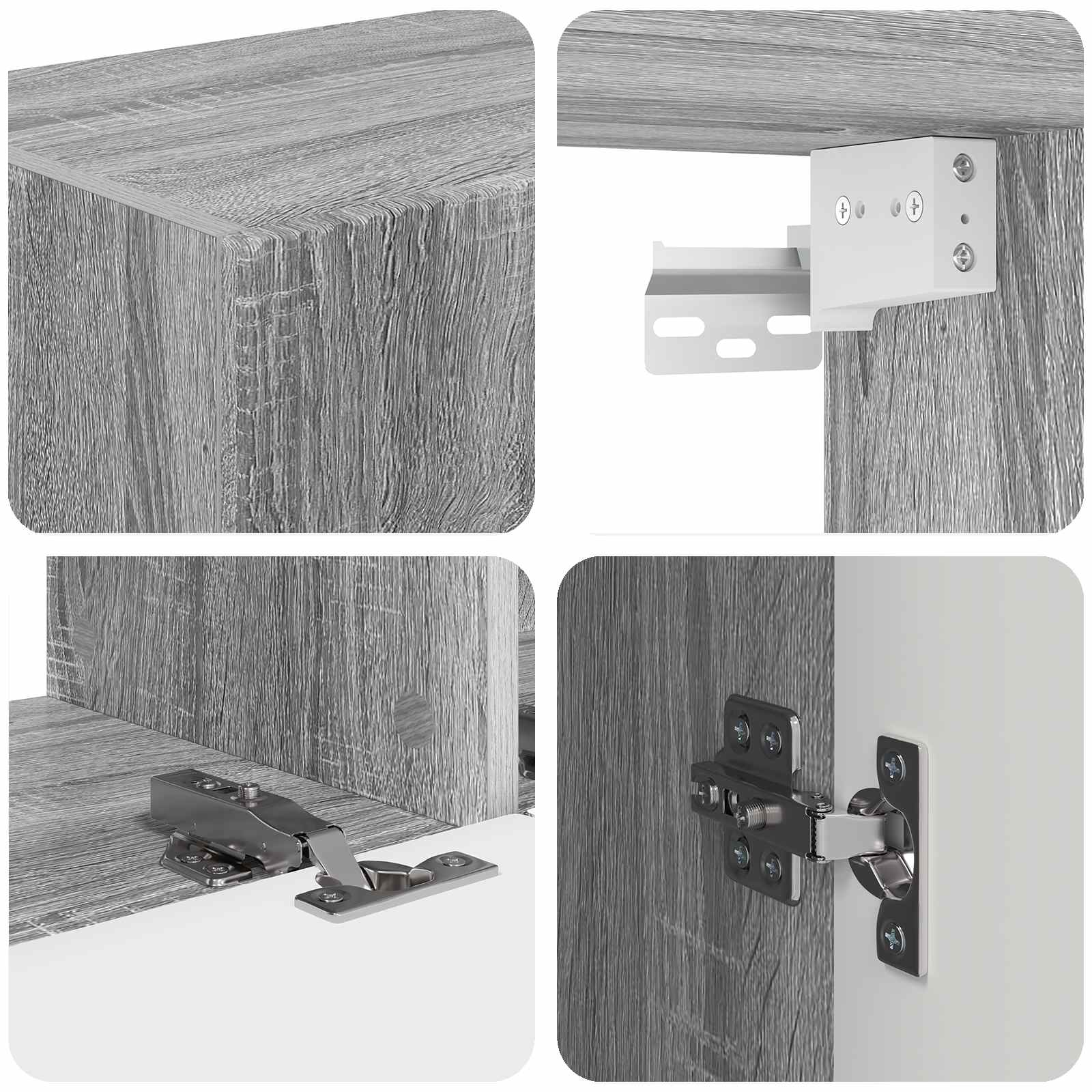 Set TV komoda Zidne 4 pcs Siva Sonoma Konstruirano drvo