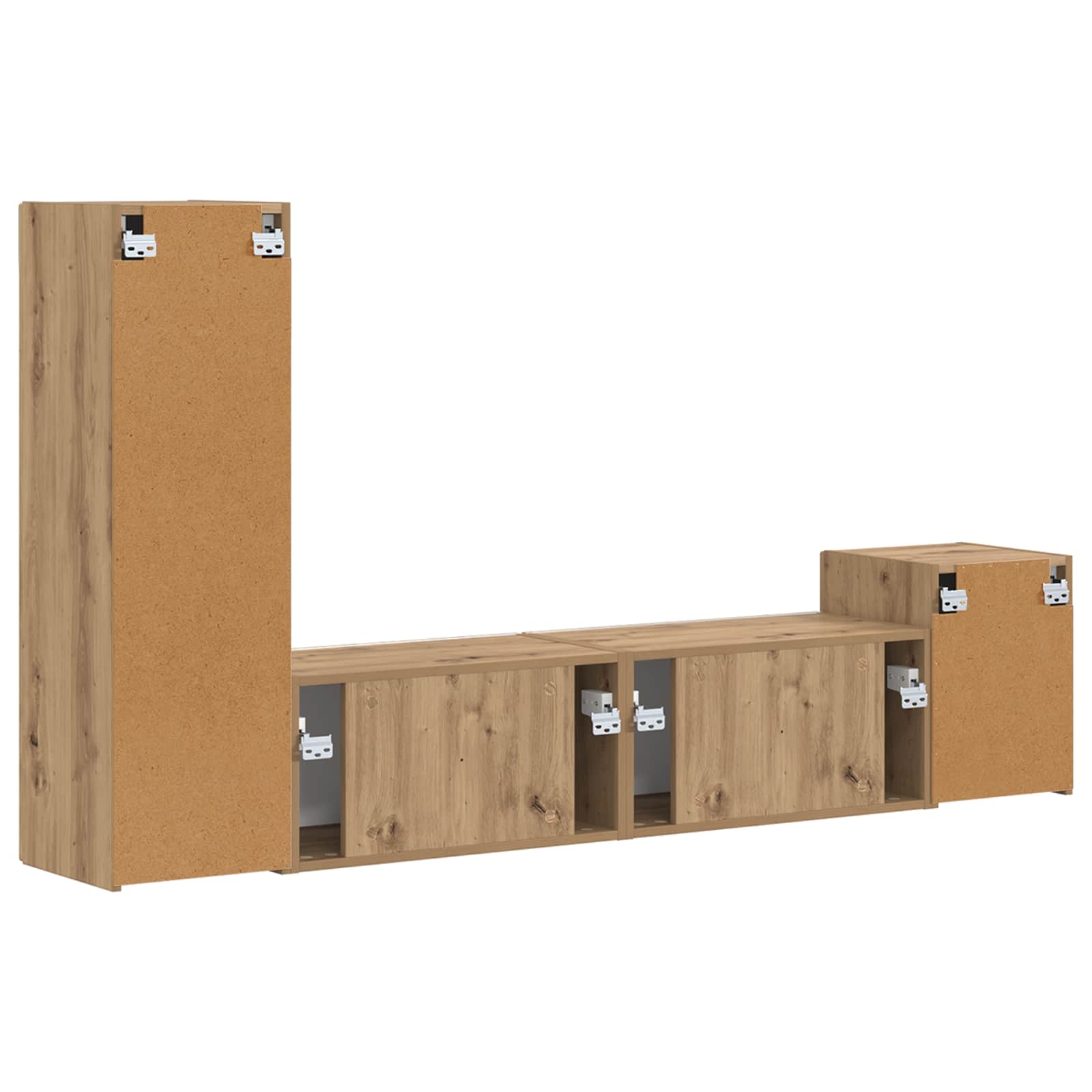 Set TV komoda Zidne 4 pcs Umjetnički hrast Konstruirano drvo