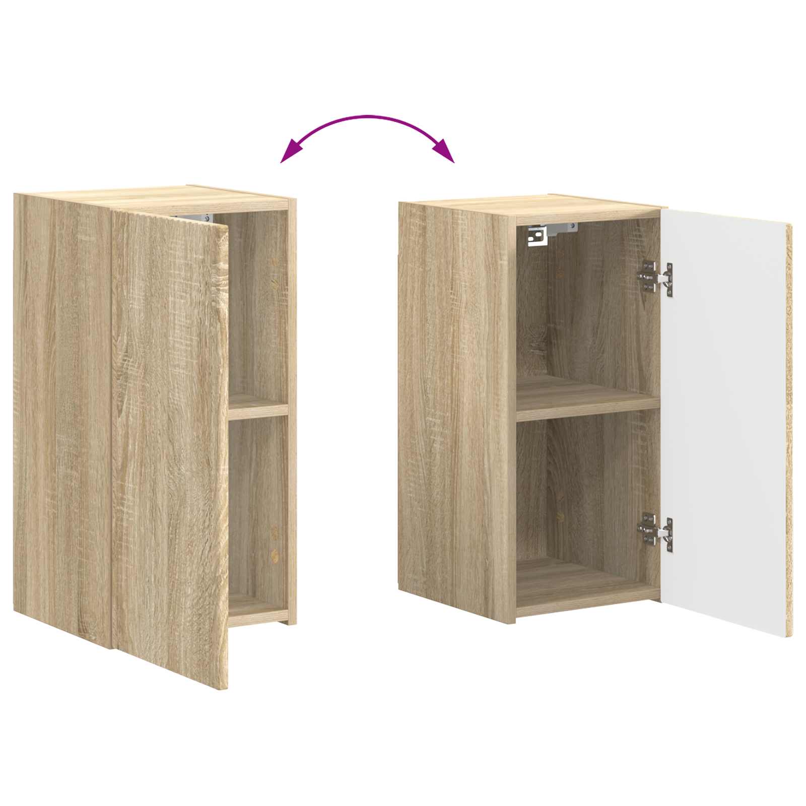 Set TV komoda Zidne 4 pcs Sonoma hrast Konstruirano drvo