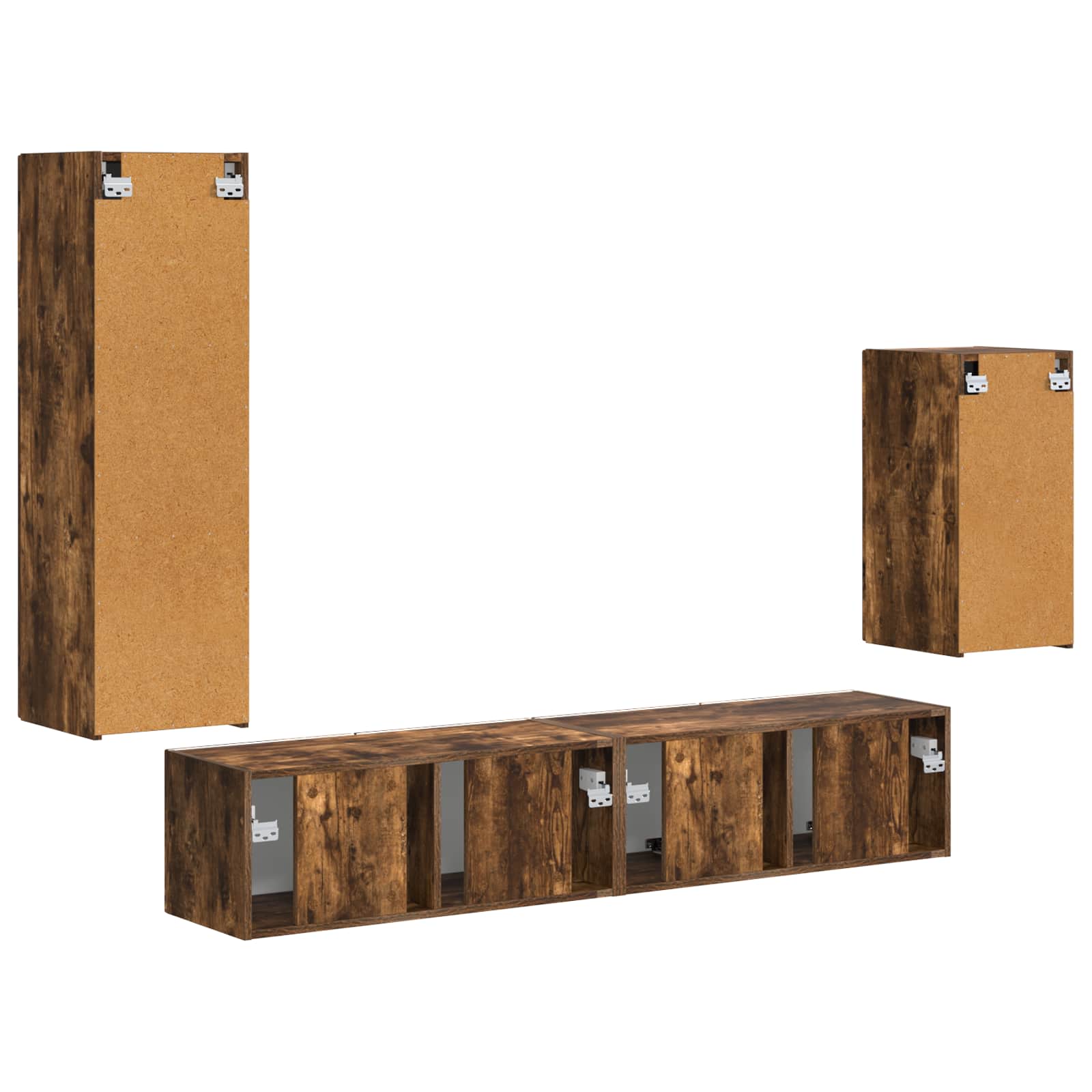 Set TV komoda Zidne 4 pcs Dimljeni hrast Konstruirano drvo