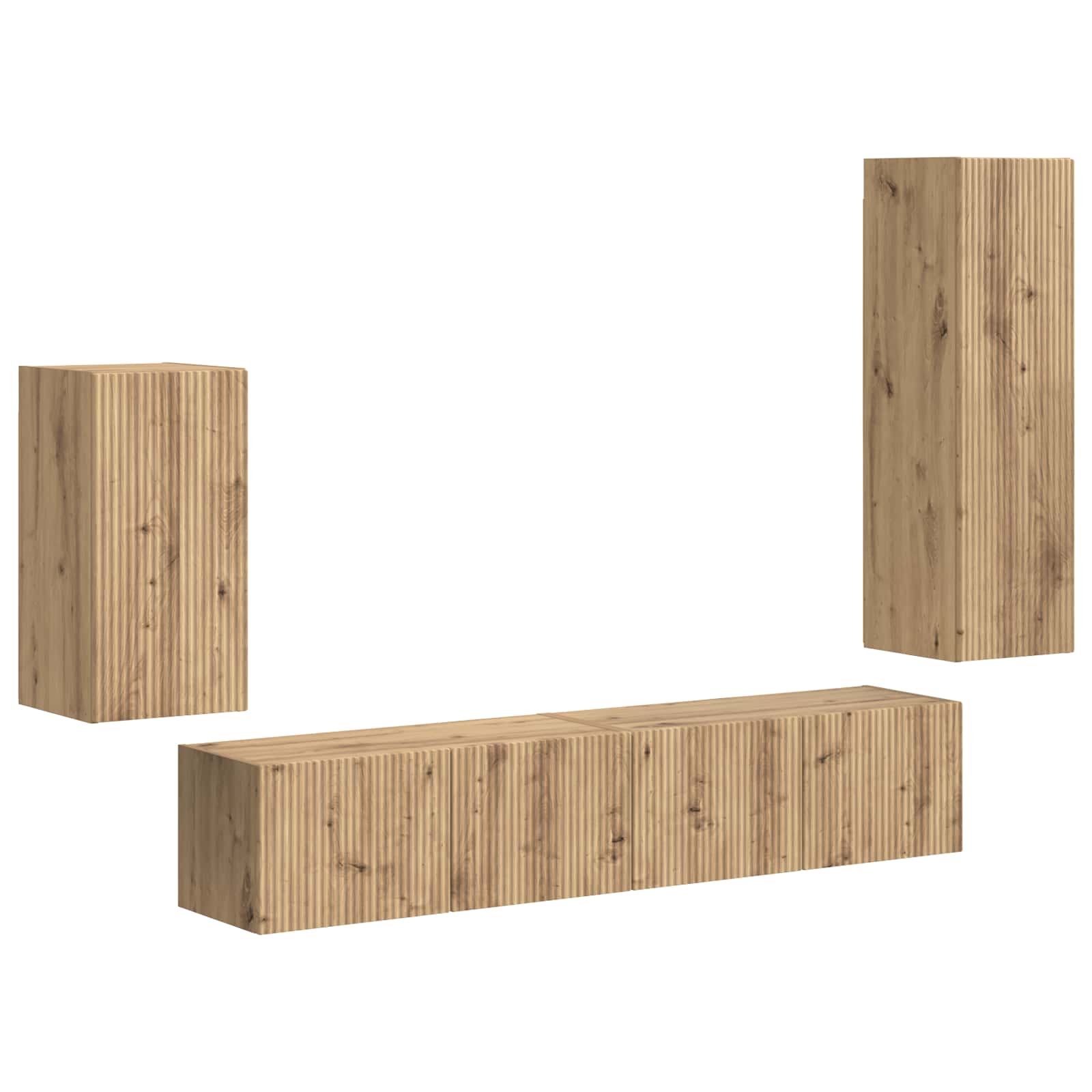Set TV komoda Zidne 4 pcs Umjetnički hrast Konstruirano drvo