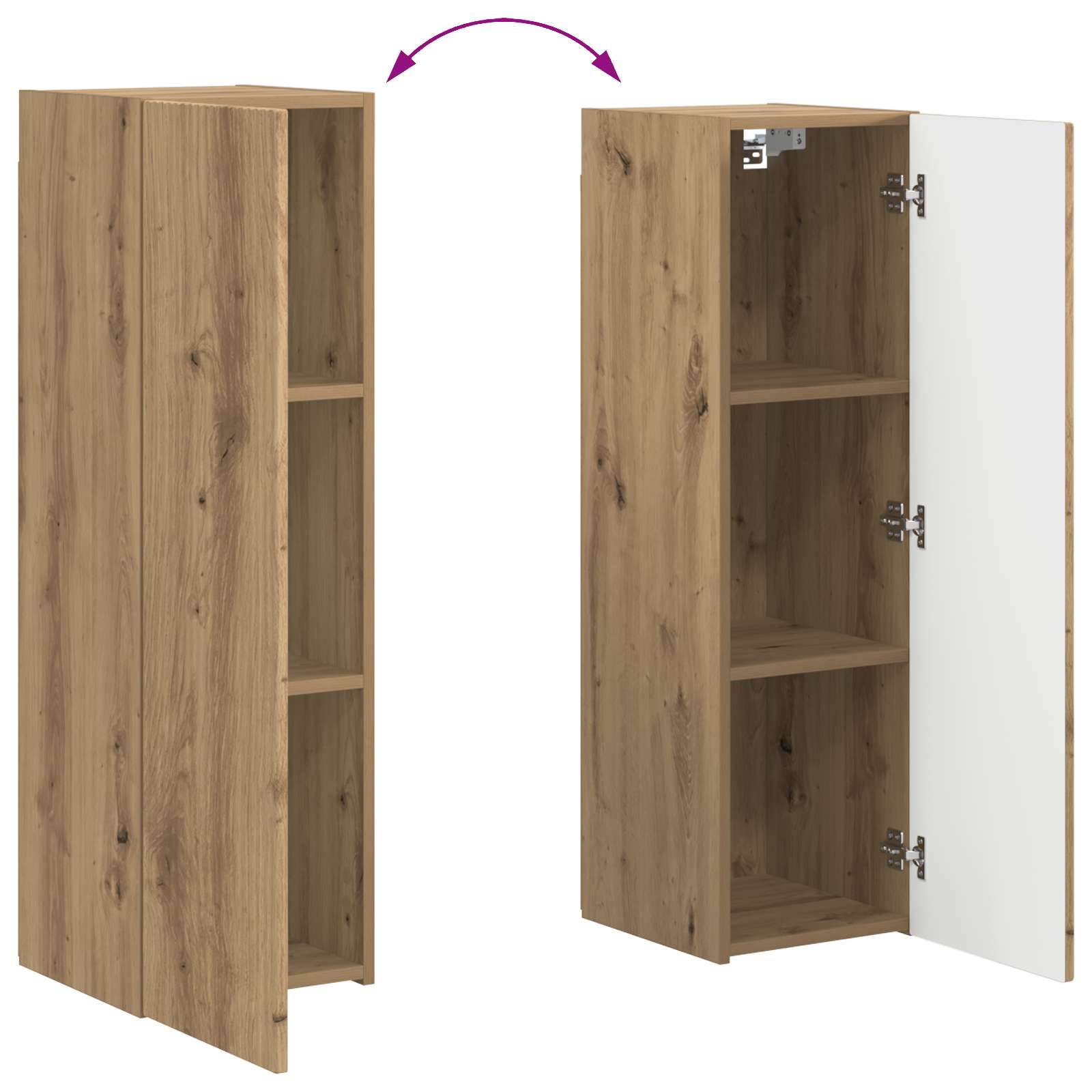 Set TV komoda Zidne 4 pcs Umjetnički hrast Konstruirano drvo