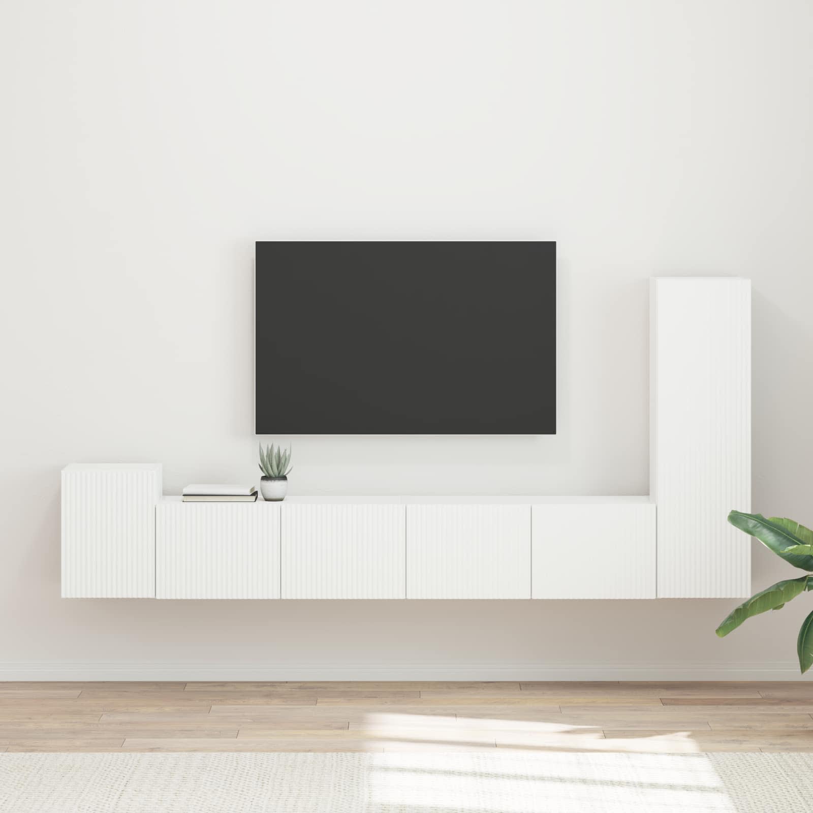 Set TV komoda Zidne 3 pcs Bijelo Konstruirano drvo