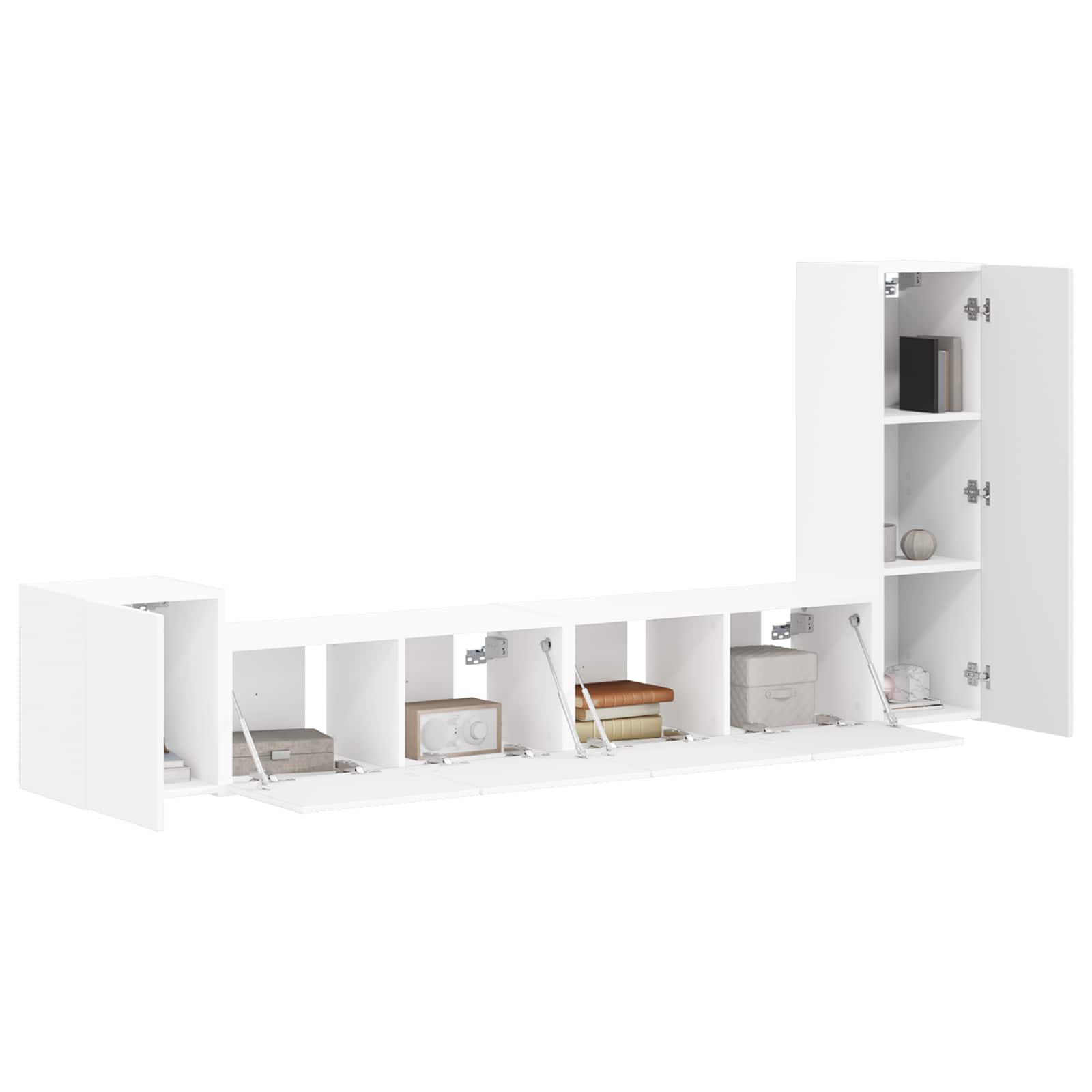 Set TV komoda Zidne 3 pcs Bijelo Konstruirano drvo
