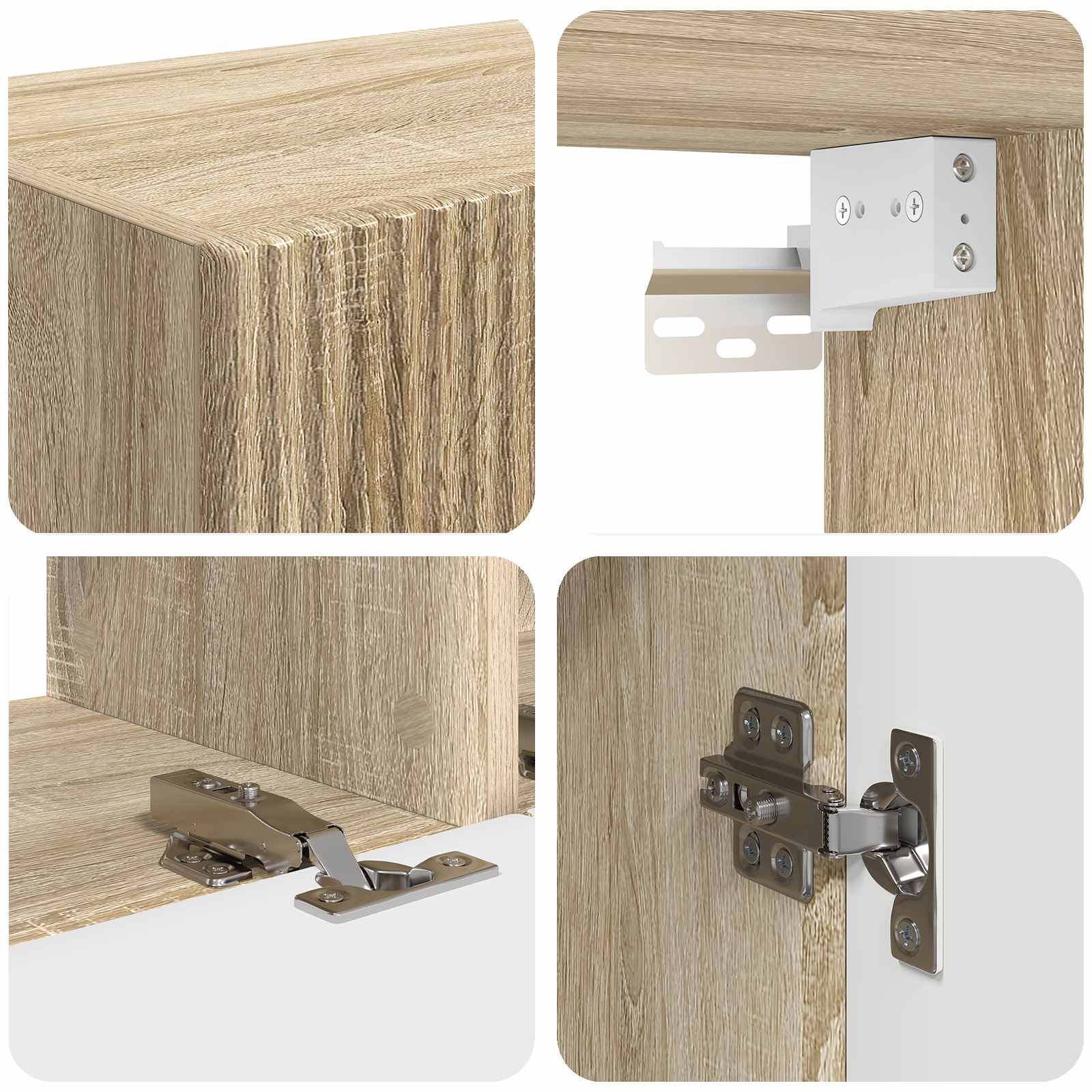 Set TV komoda Zidne 3 pcs Sonoma hrast Konstruirano drvo