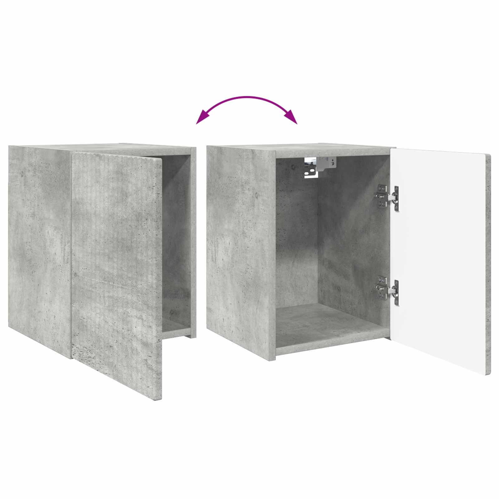 Set TV komoda Zidne 3 pcs Betonski sivi Konstruirano drvo