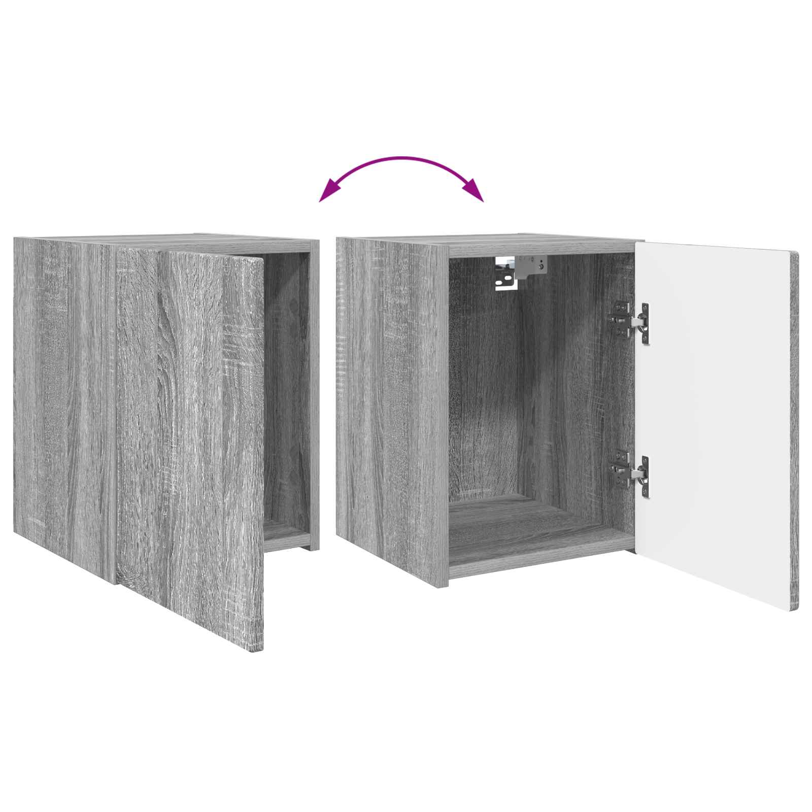 Set TV komoda Zidne 3 pcs Siva Sonoma Konstruirano drvo