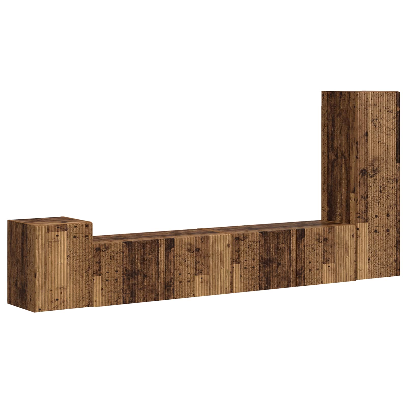 Set TV komoda Zidne 3 pcs Staro drvo Konstruirano drvo