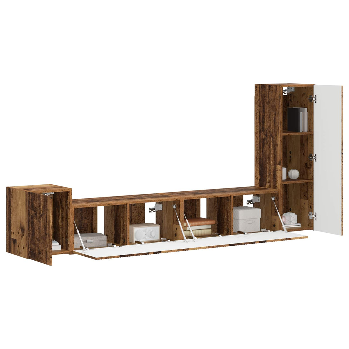 Set TV komoda 3 kom. Staro drvo Konstruirano drvo Smeđa 30 x 31 x 100 cm