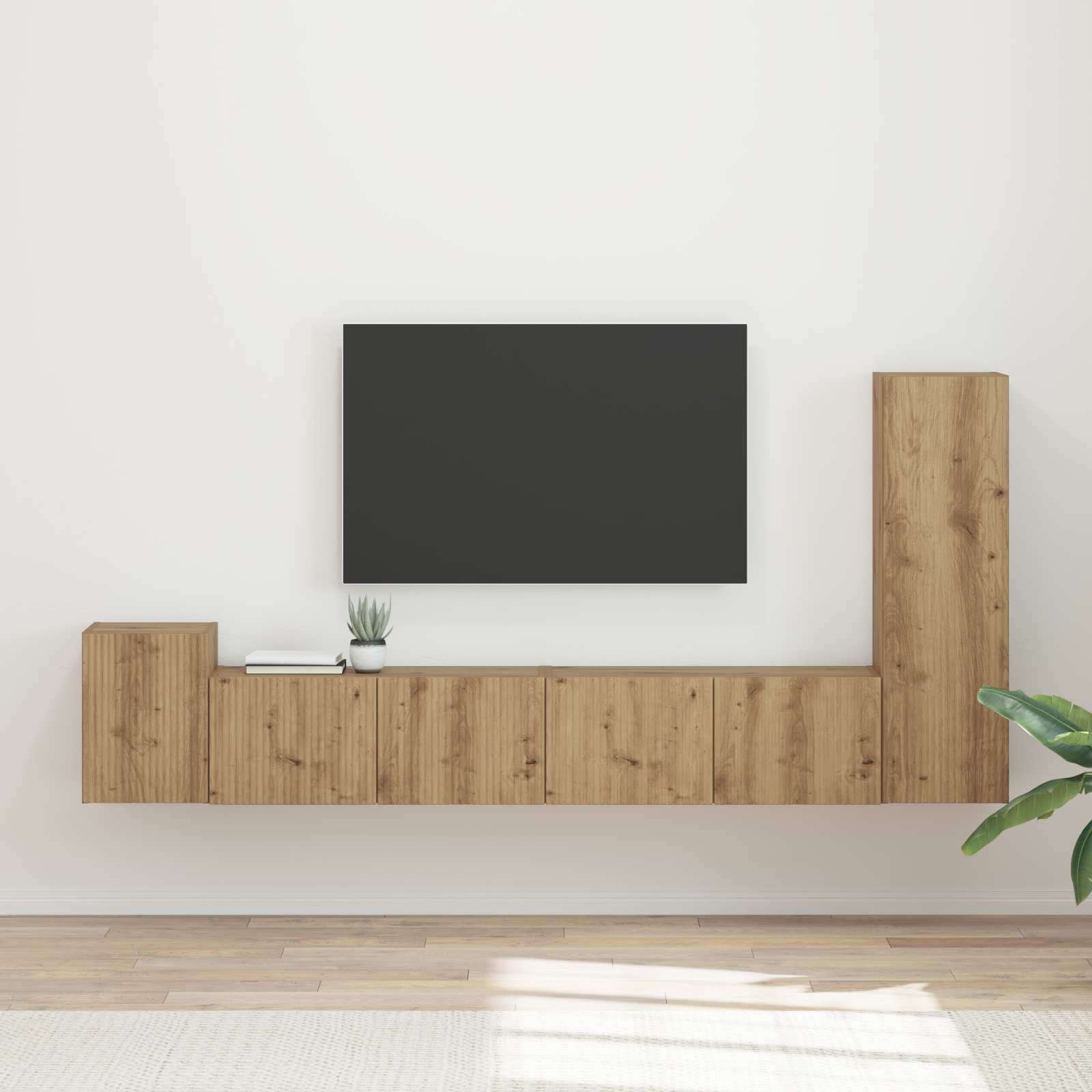 Set TV komoda Zidne 3 pcs Umjetnički hrast Konstruirano drvo
