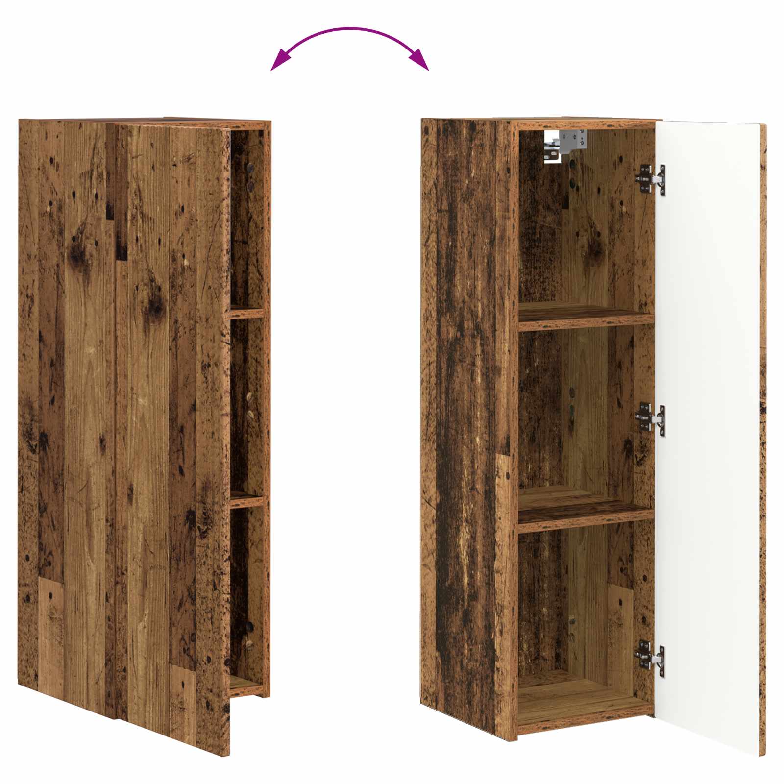 Set TV komoda Zidne 4 pcs Staro drvo Konstruirano drvo