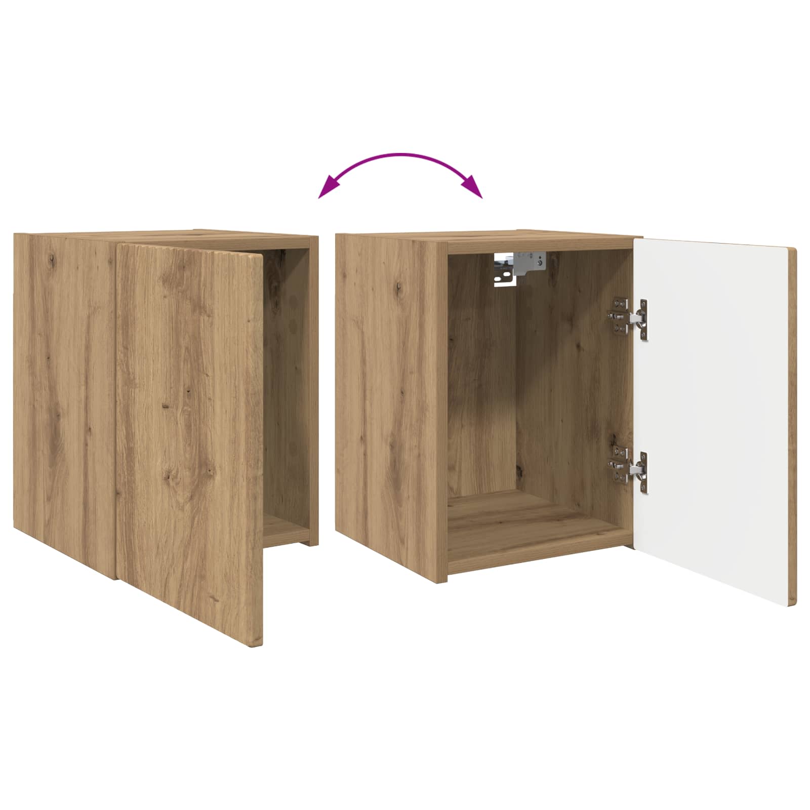 Set TV komoda Zidne 4 pcs Umjetnički hrast Konstruirano drvo