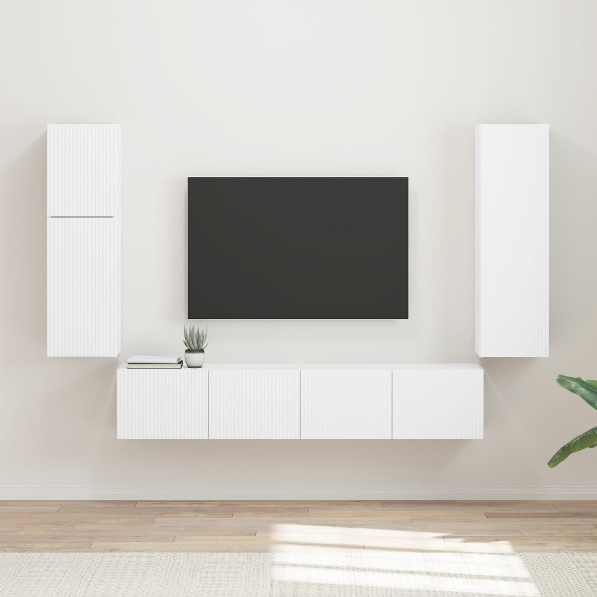 Set TV komoda 4 kom. Bijelo Konstruirano drvo