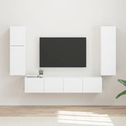 Set TV komoda 4 kom. Bijelo Konstruirano drvo