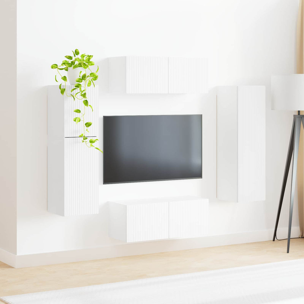 Set TV komoda 4 kom. Bijelo Konstruirano drvo