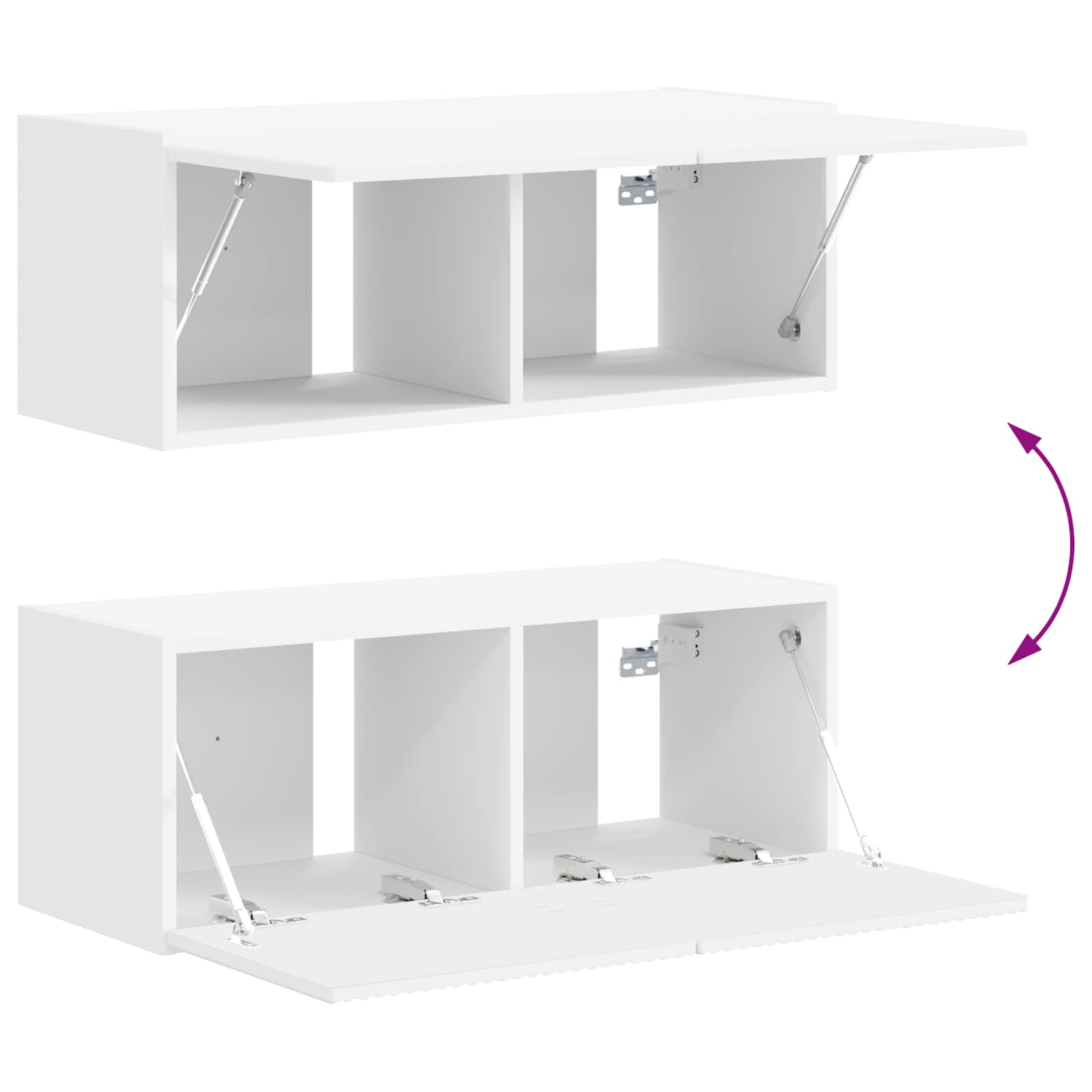 Set TV komoda Zidne 4 pcs Bijelo Konstruirano drvo