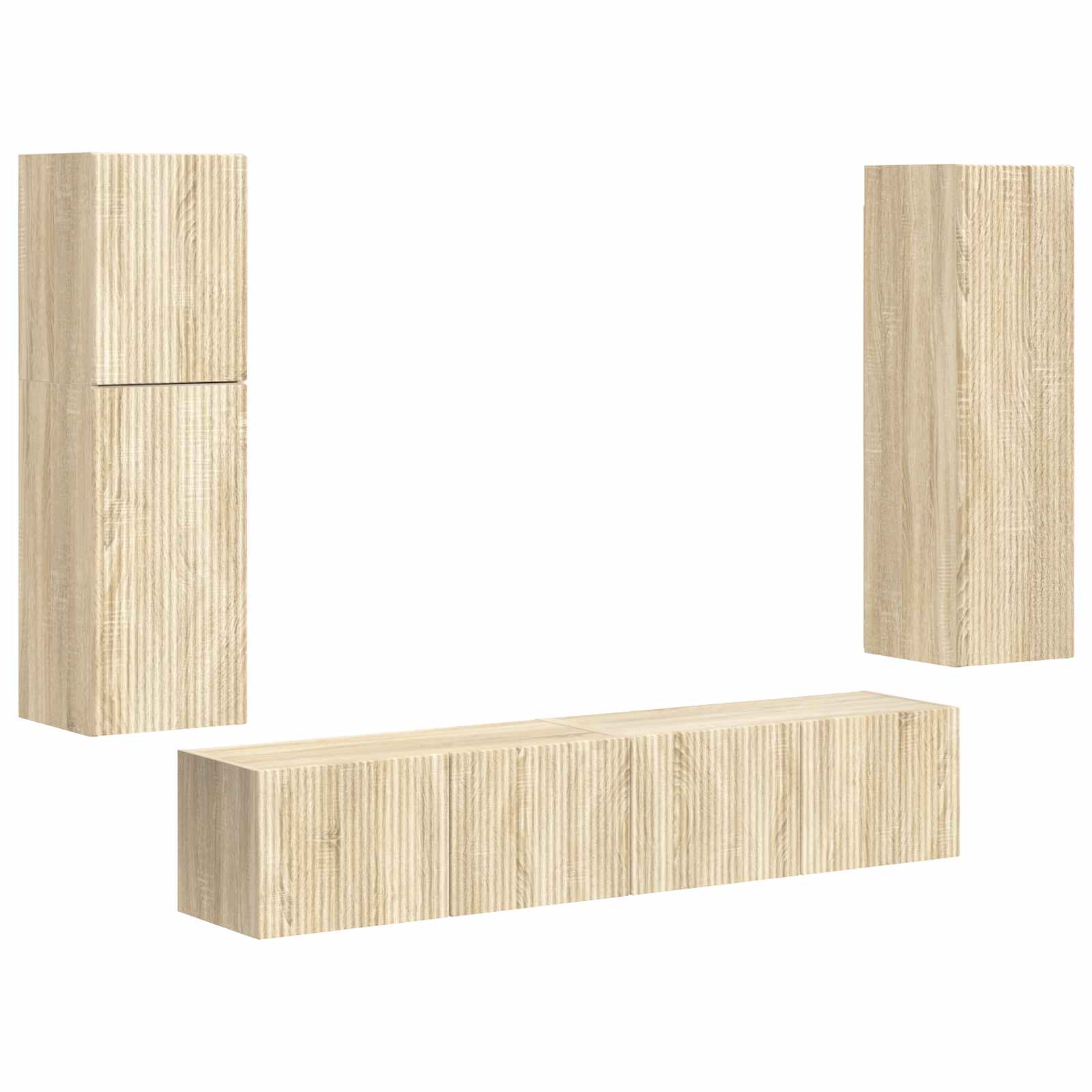 Set TV komoda Zidne 4 pcs Sonoma hrast Konstruirano drvo