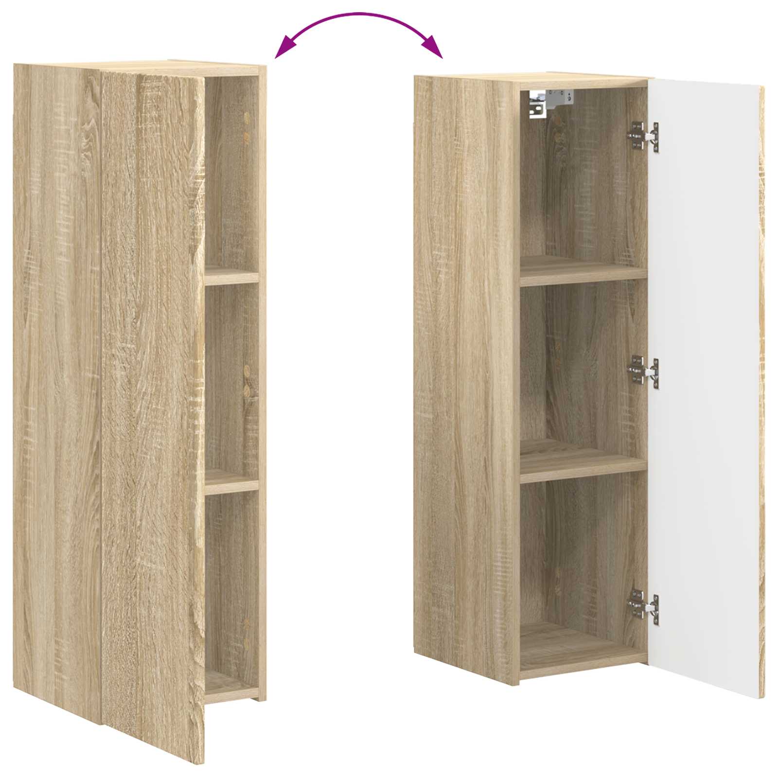 Set TV komoda Zidne 4 pcs Sonoma hrast Konstruirano drvo