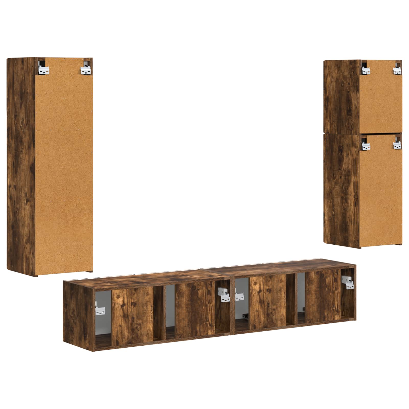 Set TV komoda Zidne 4 pcs Dimljeni hrast Konstruirano drvo