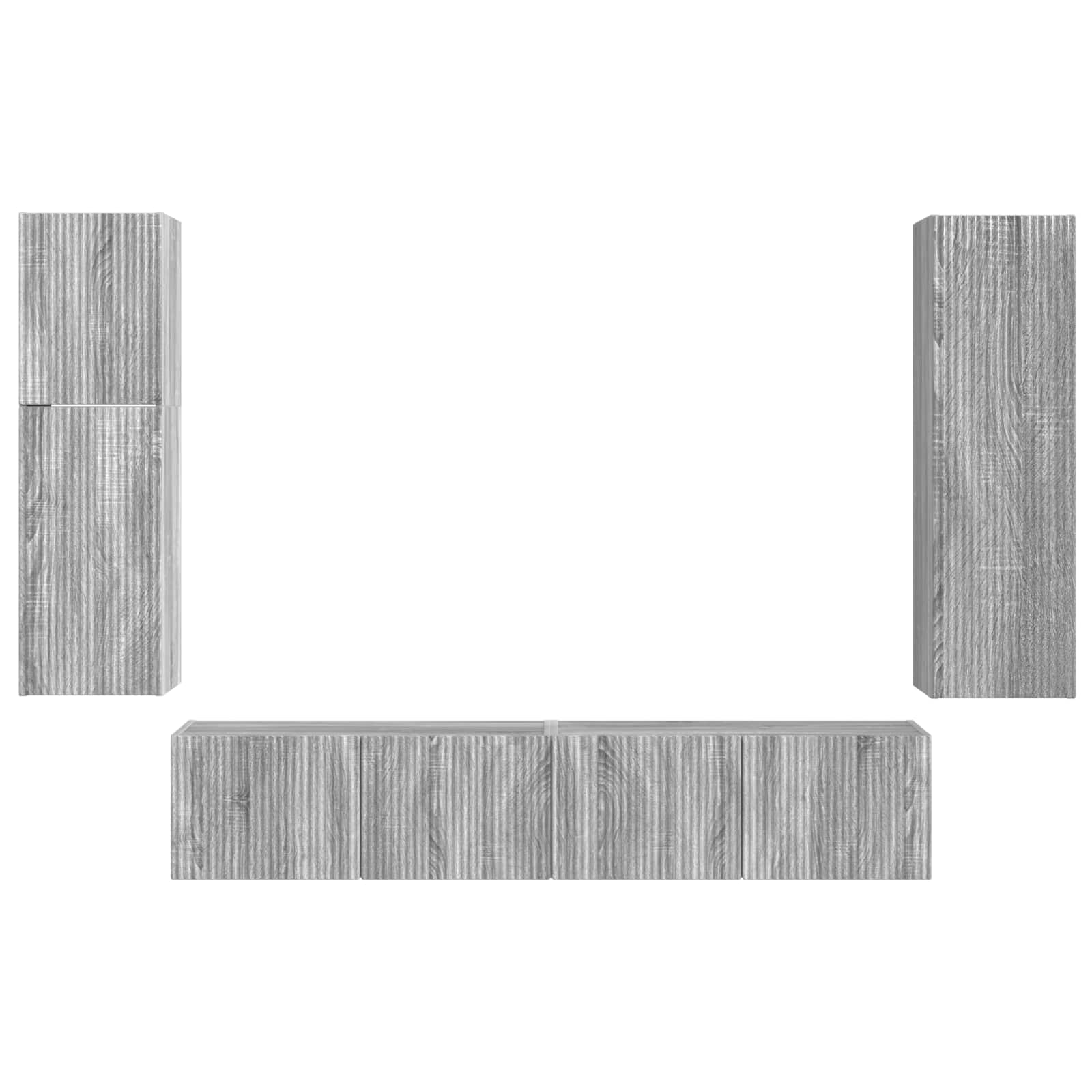 Set TV komoda Zidne 4 pcs Siva Sonoma Konstruirano drvo