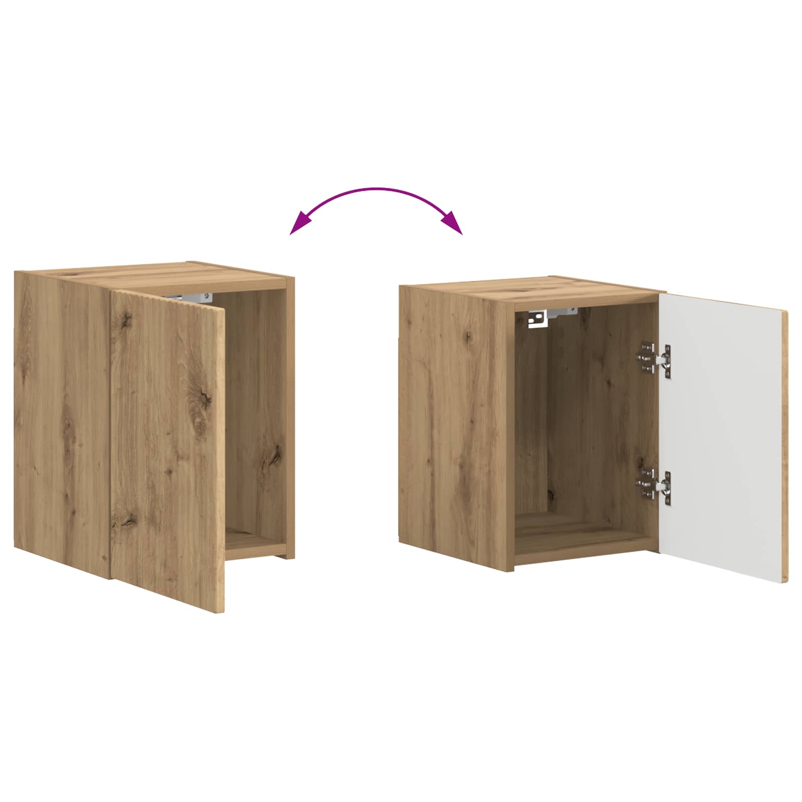 Set TV komoda Zidne 4 pcs Umjetnički hrast Konstruirano drvo