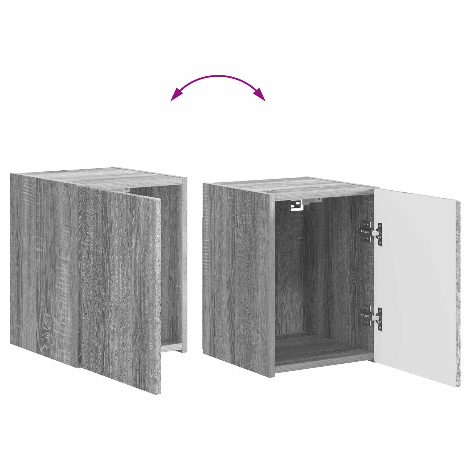 Set TV komoda Zidne 4 pcs Siva Sonoma Konstruirano drvo