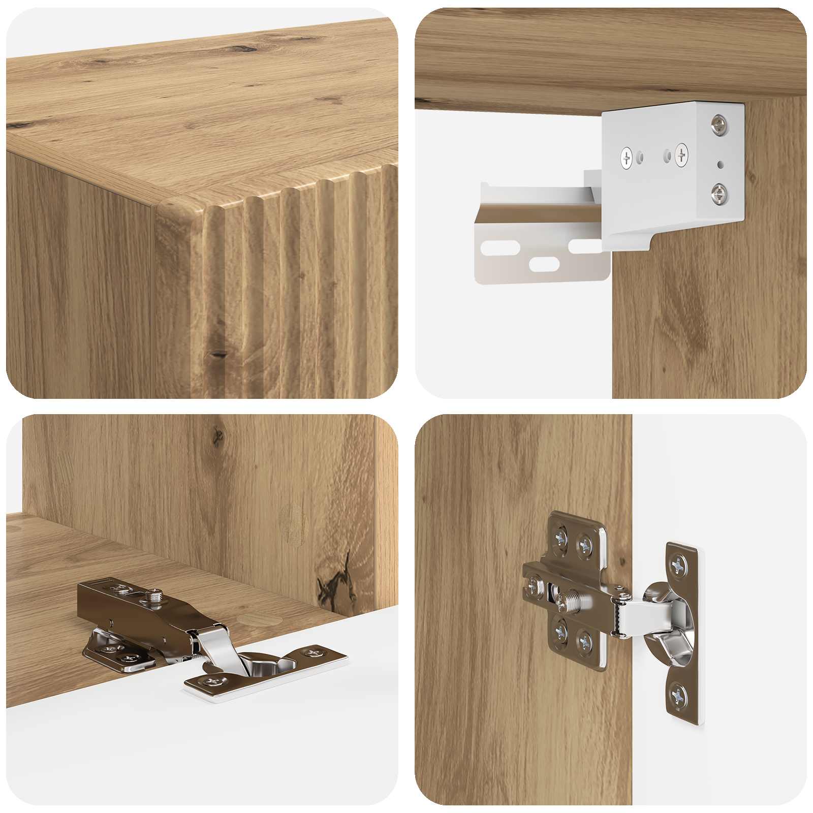 Set TV komoda Zidne 4 pcs Umjetnički hrast Konstruirano drvo