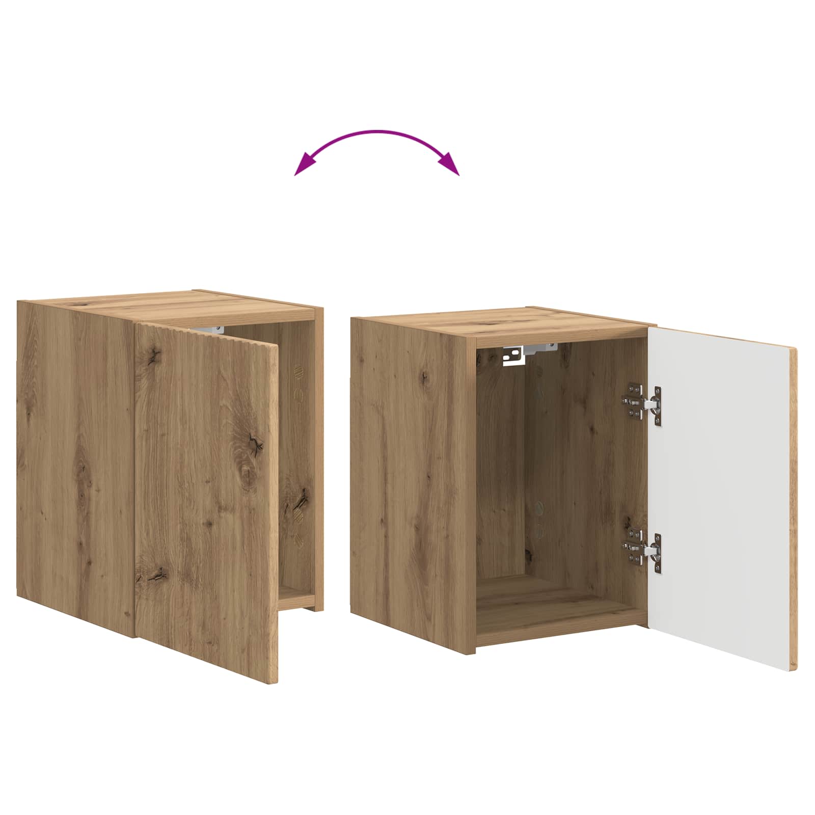 Set TV komoda Zidne 4 pcs Umjetnički hrast Konstruirano drvo