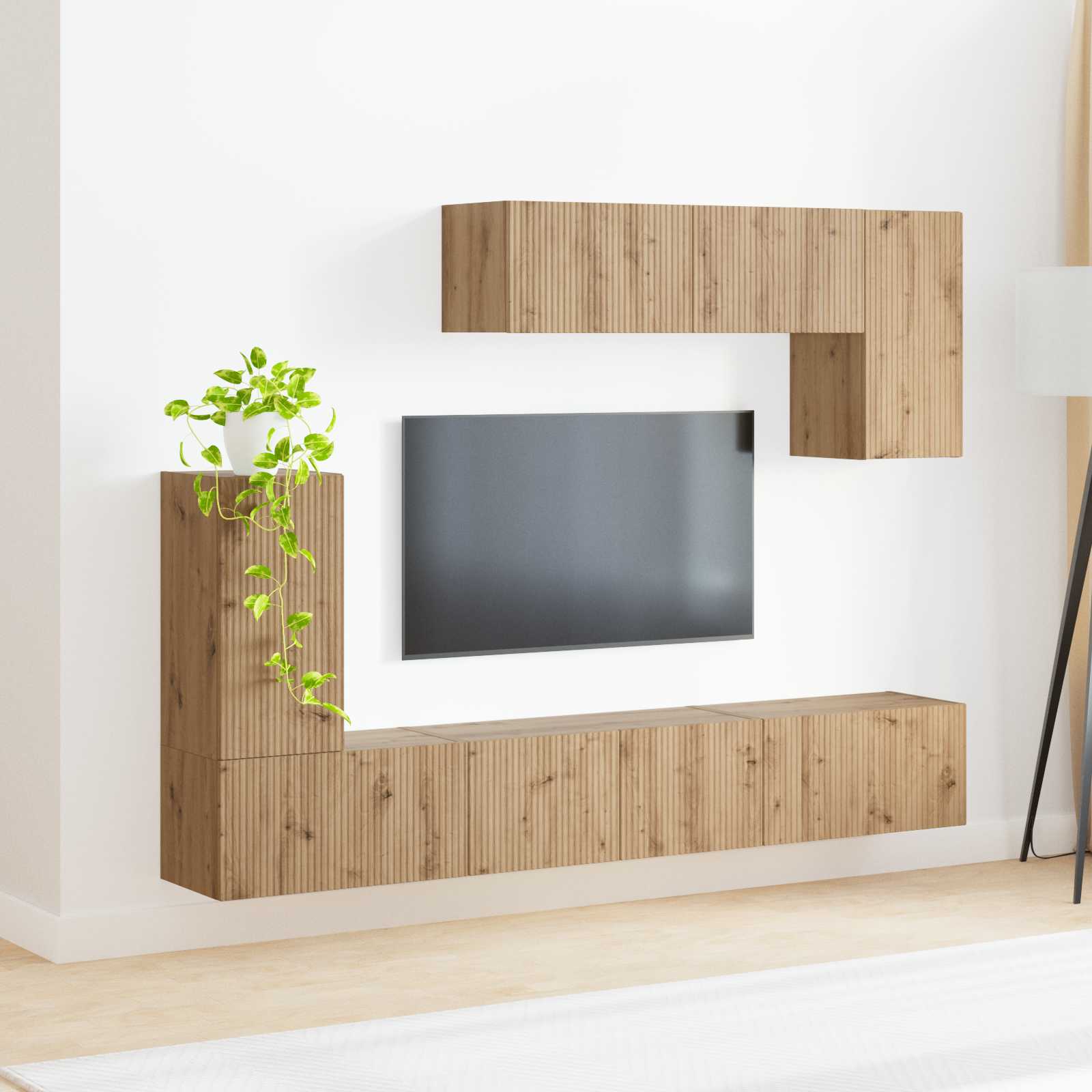 Set TV komoda Zidne 5 pcs Siva Sonoma Konstruirano drvo