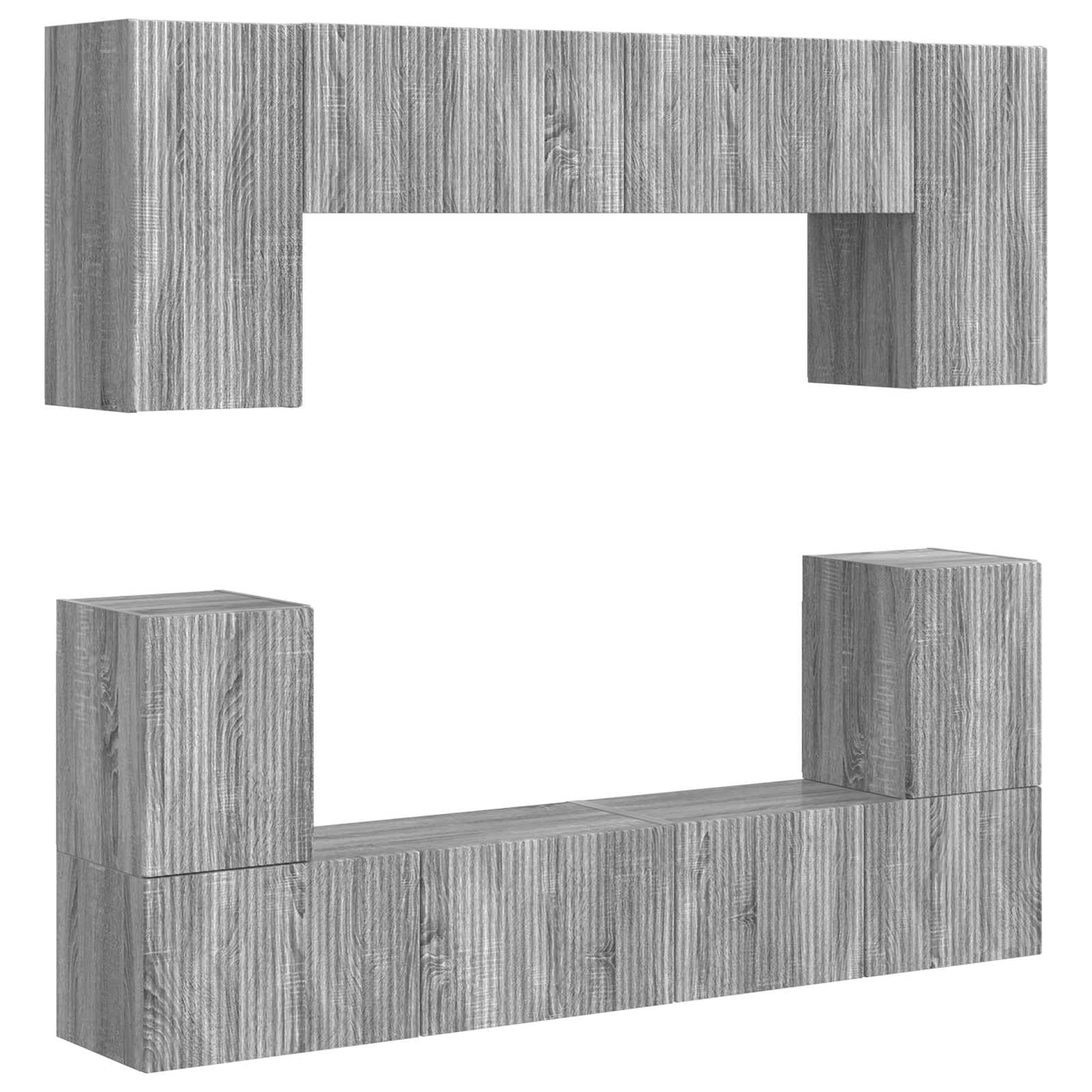 Set TV komoda Zidne 5 pcs Siva Sonoma Konstruirano drvo