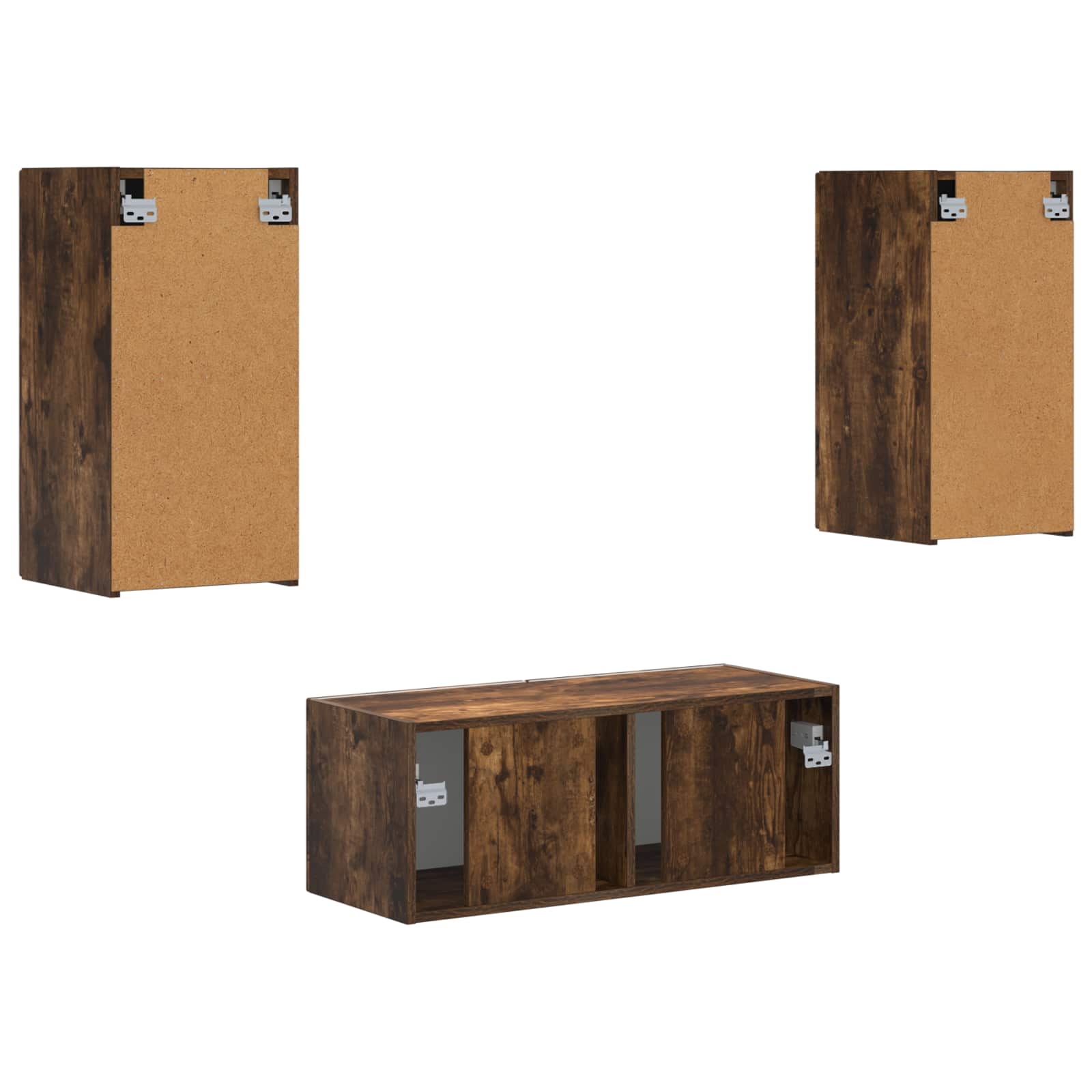 Set TV komoda Zidne 6 pcs Dimljeni hrast Konstruirano drvo