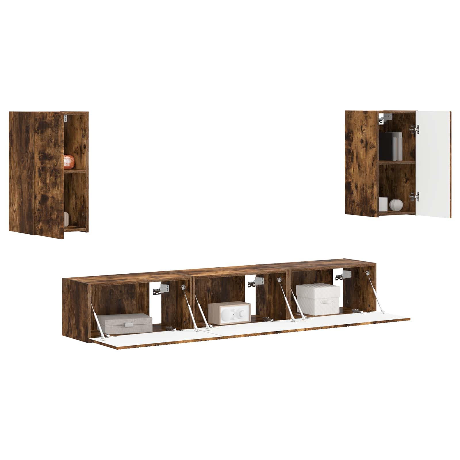 Set TV komoda Zidne 5 pcs Dimljeni hrast Konstruirano drvo