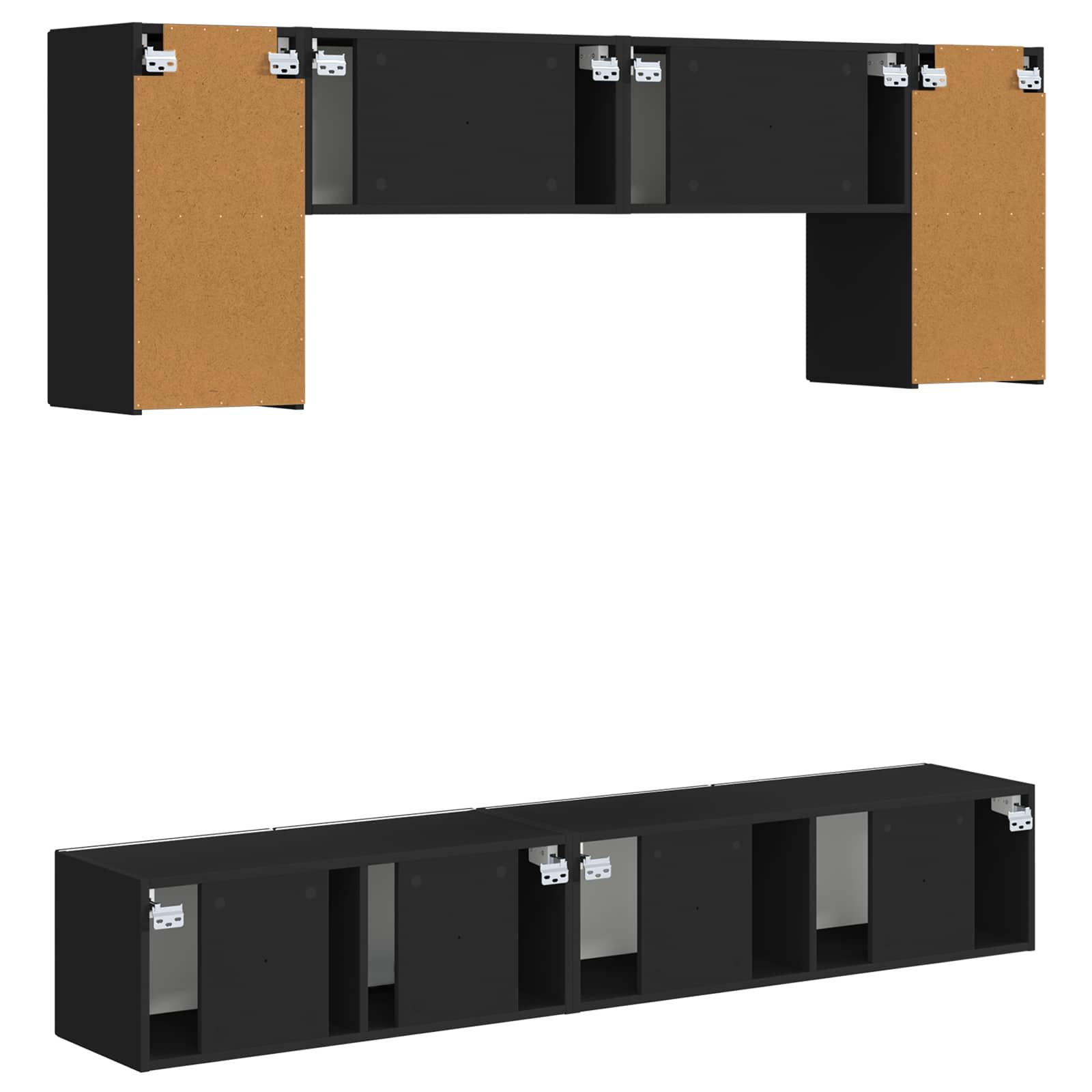 Set TV komoda 4 kom. Crna Konstruirano drvo