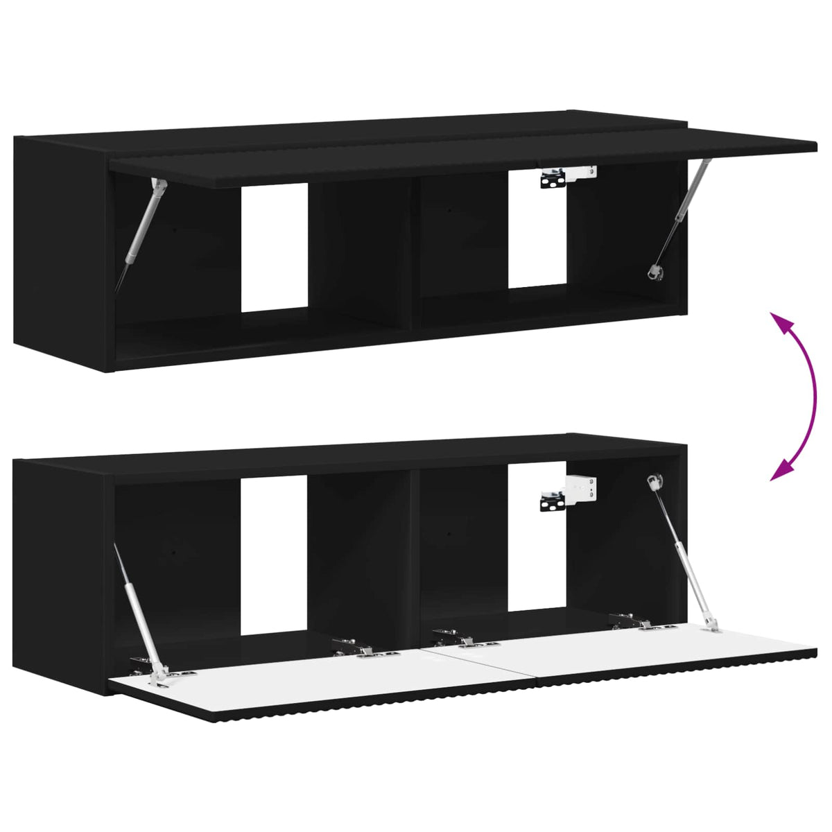 Set TV komoda 4 kom. Crna Konstruirano drvo